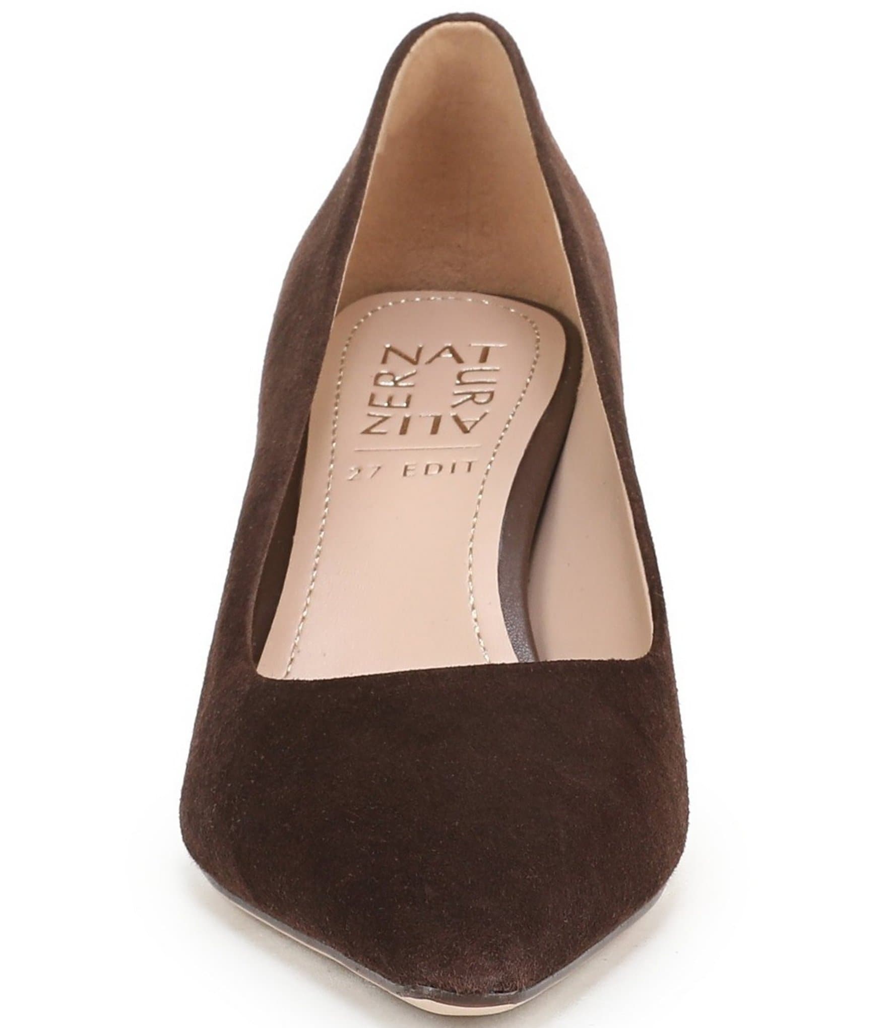 Naturalizer Estee Suede Snip Toe Tortoise Heel Pumps