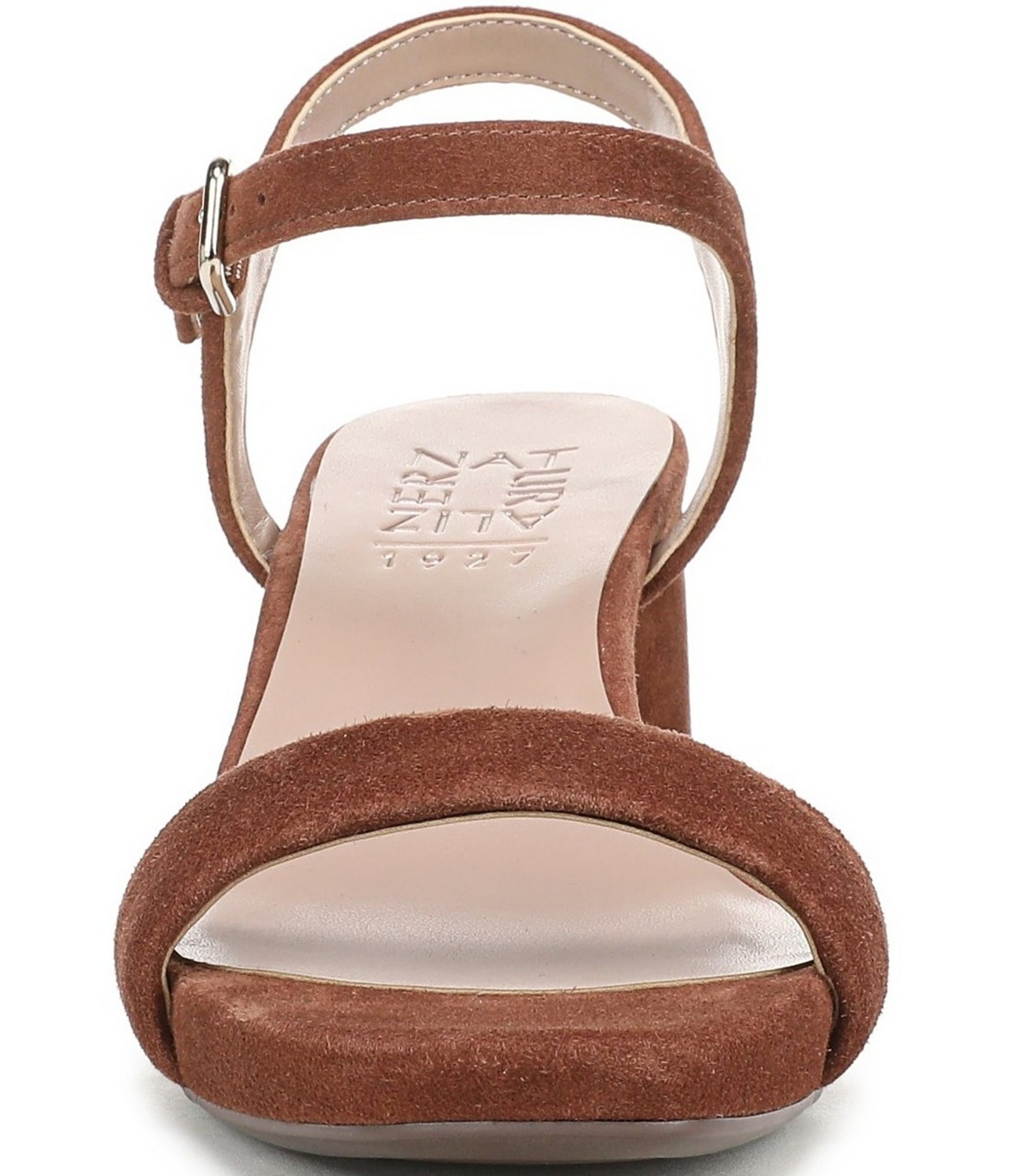 Naturalizer Izzy Suede Ankle Strap Block Heel Dress Sandals