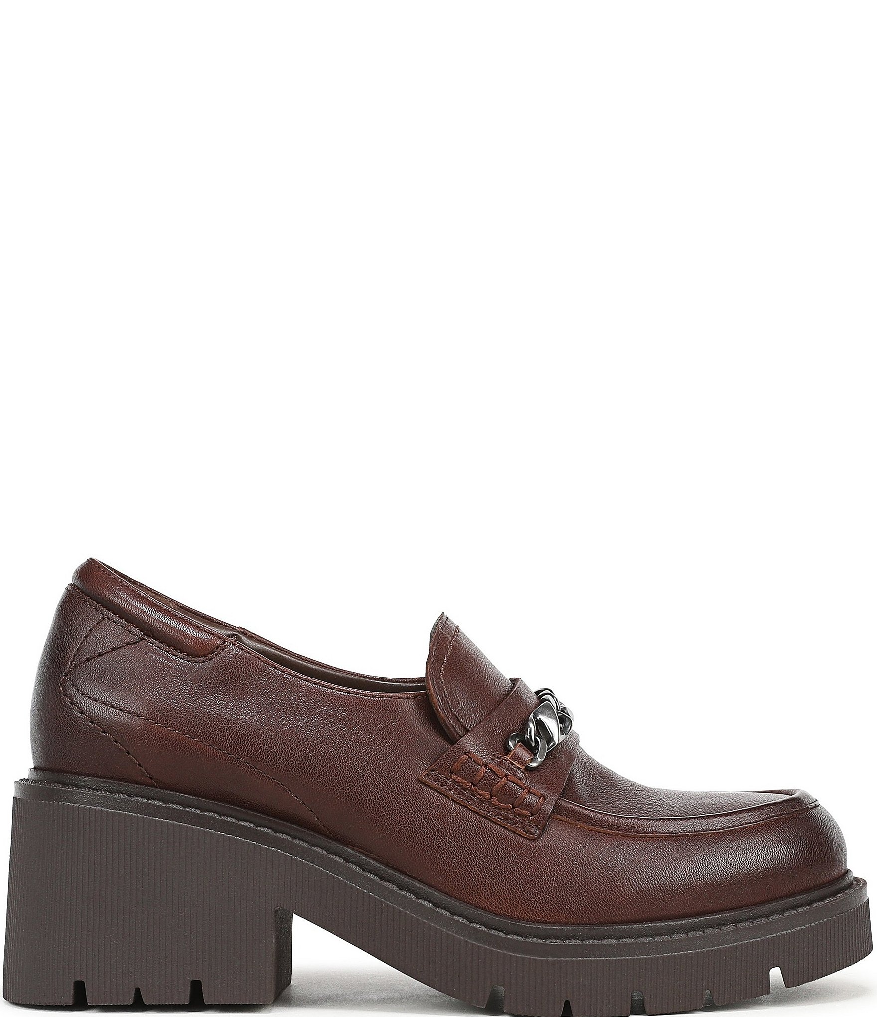 Naturalizer Jolee Leather Lug Sole Chain Loafers