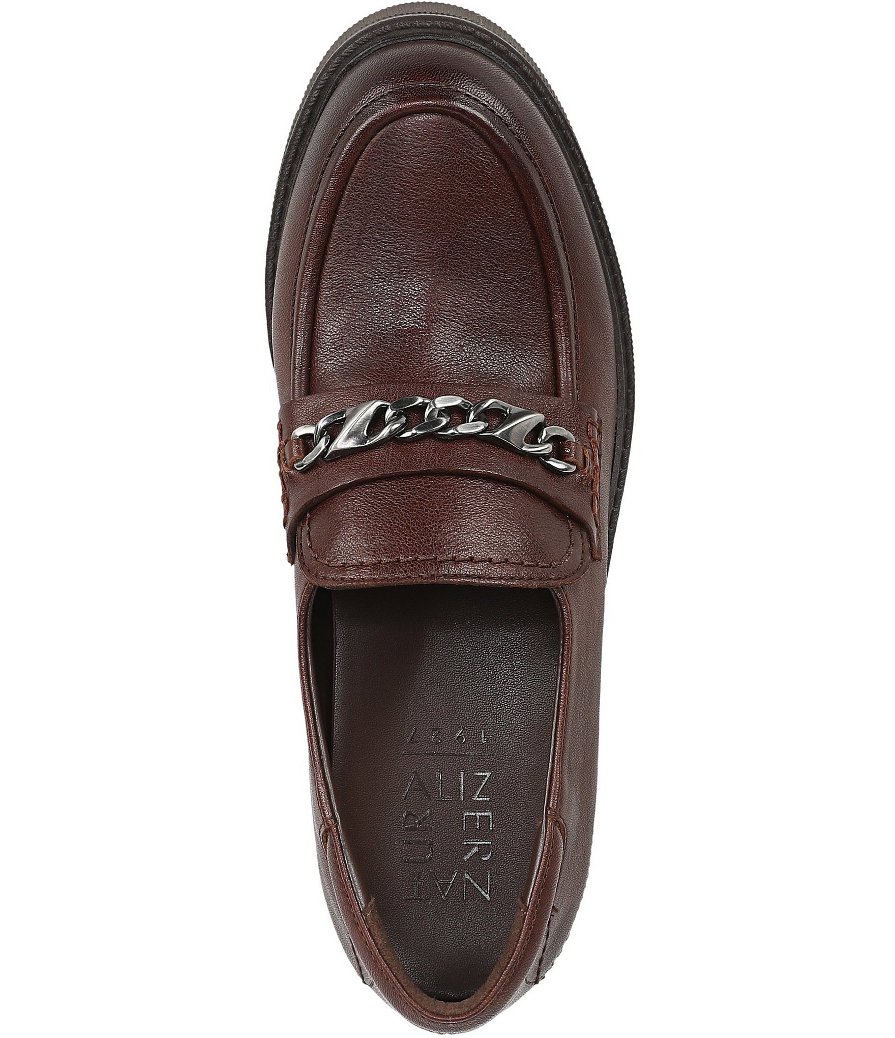 Naturalizer Jolee Leather Lug Sole Chain Loafers