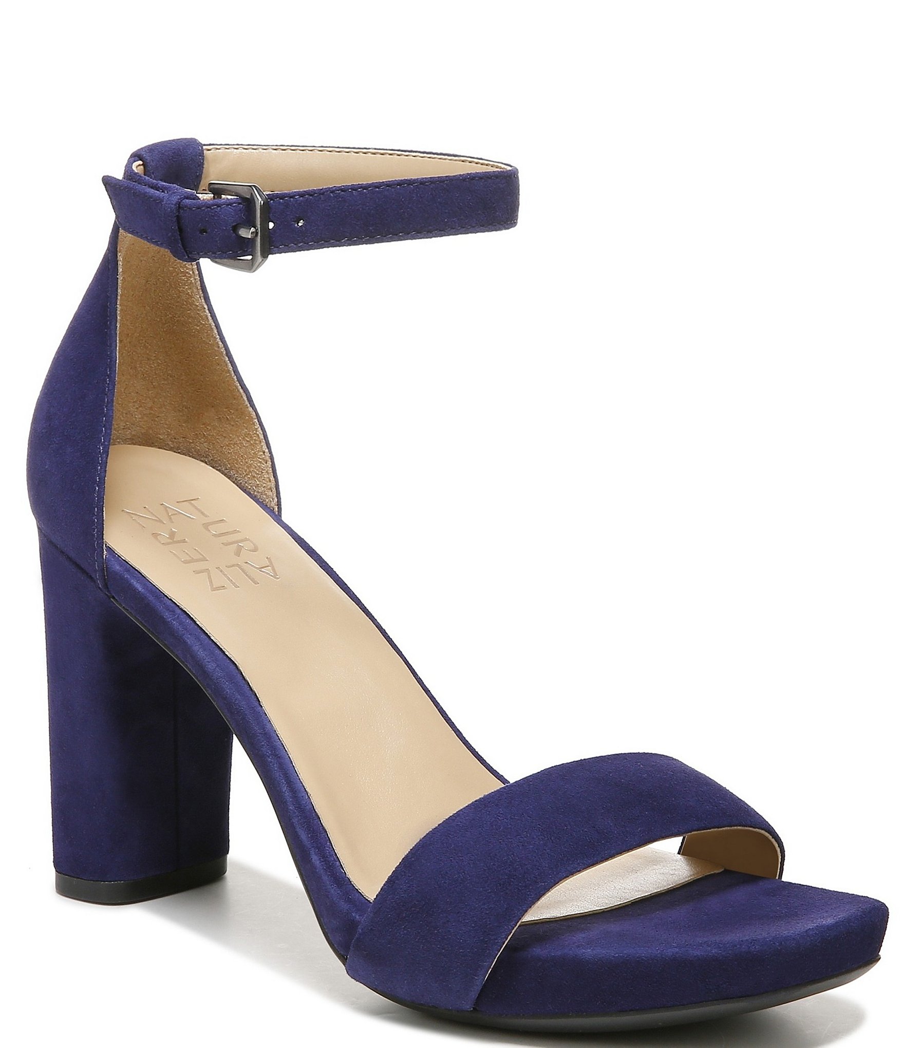 Naturalizer Joy Ankle Strap Suede Square Toe Dress Sandals | Dillard's