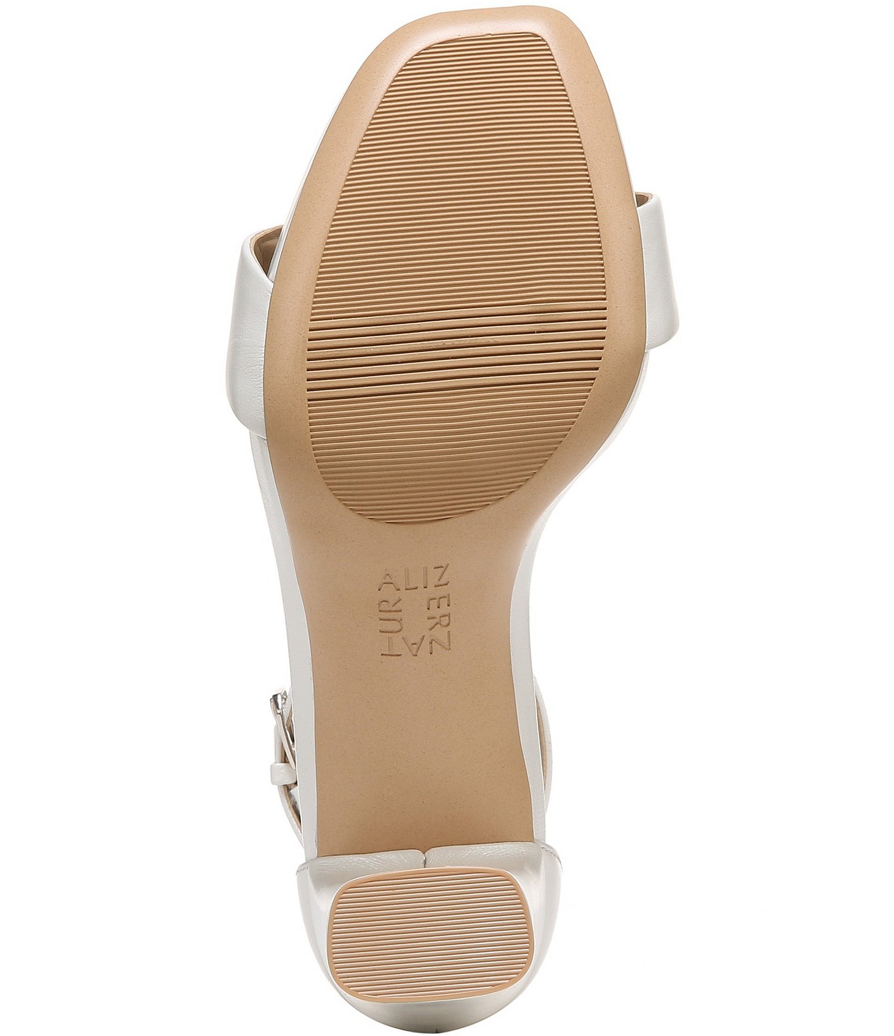 Naturalizer Joy Leather Square Toe Ankle Strap Dress Sandals