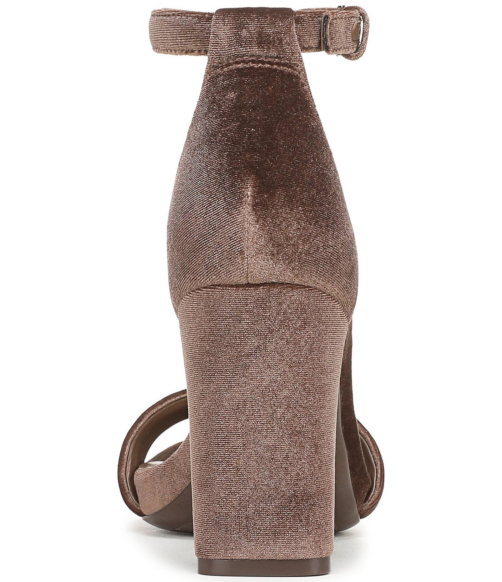 Naturalizer Joy Velvet Square Toe Ankle Strap Dress Sandals