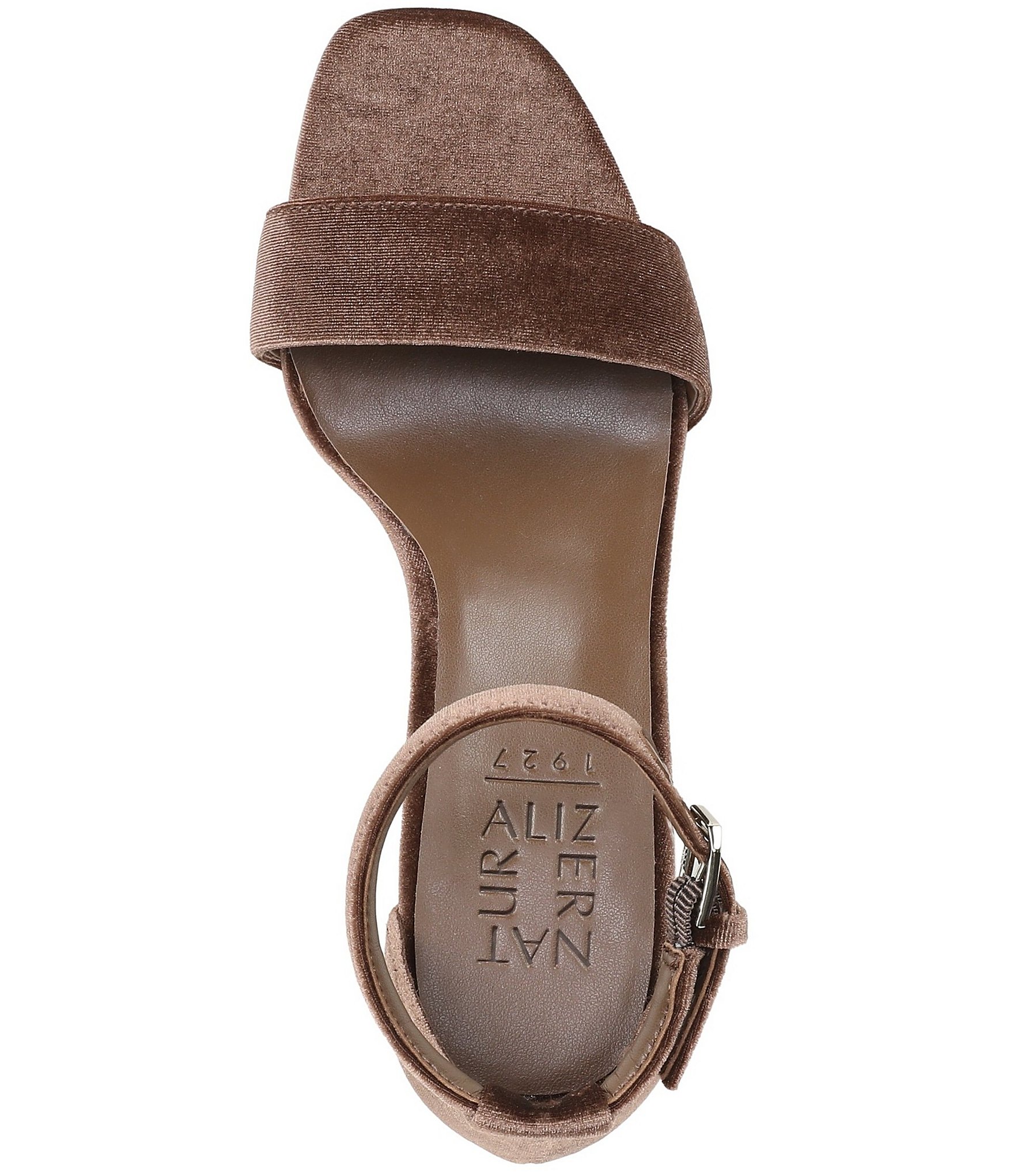 Naturalizer Joy Velvet Square Toe Ankle Strap Dress Sandals