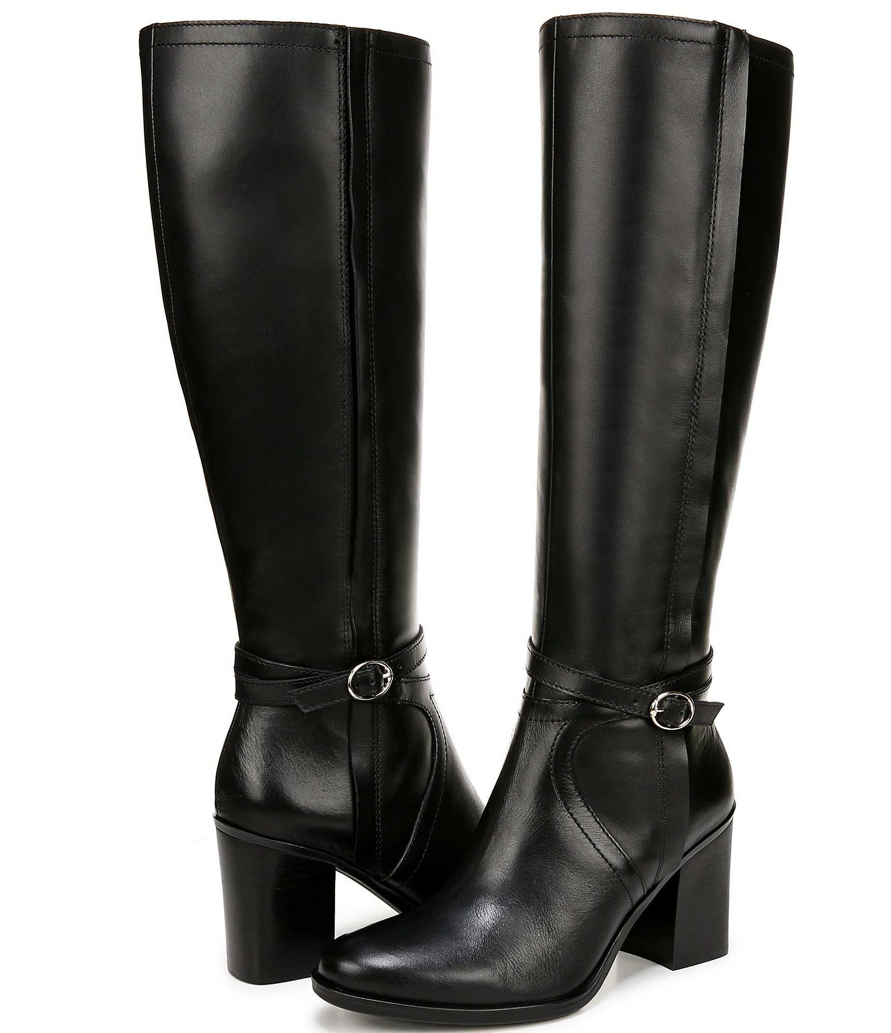 Naturalizer Kamila Leather Decorative Buckle Knee High Boots