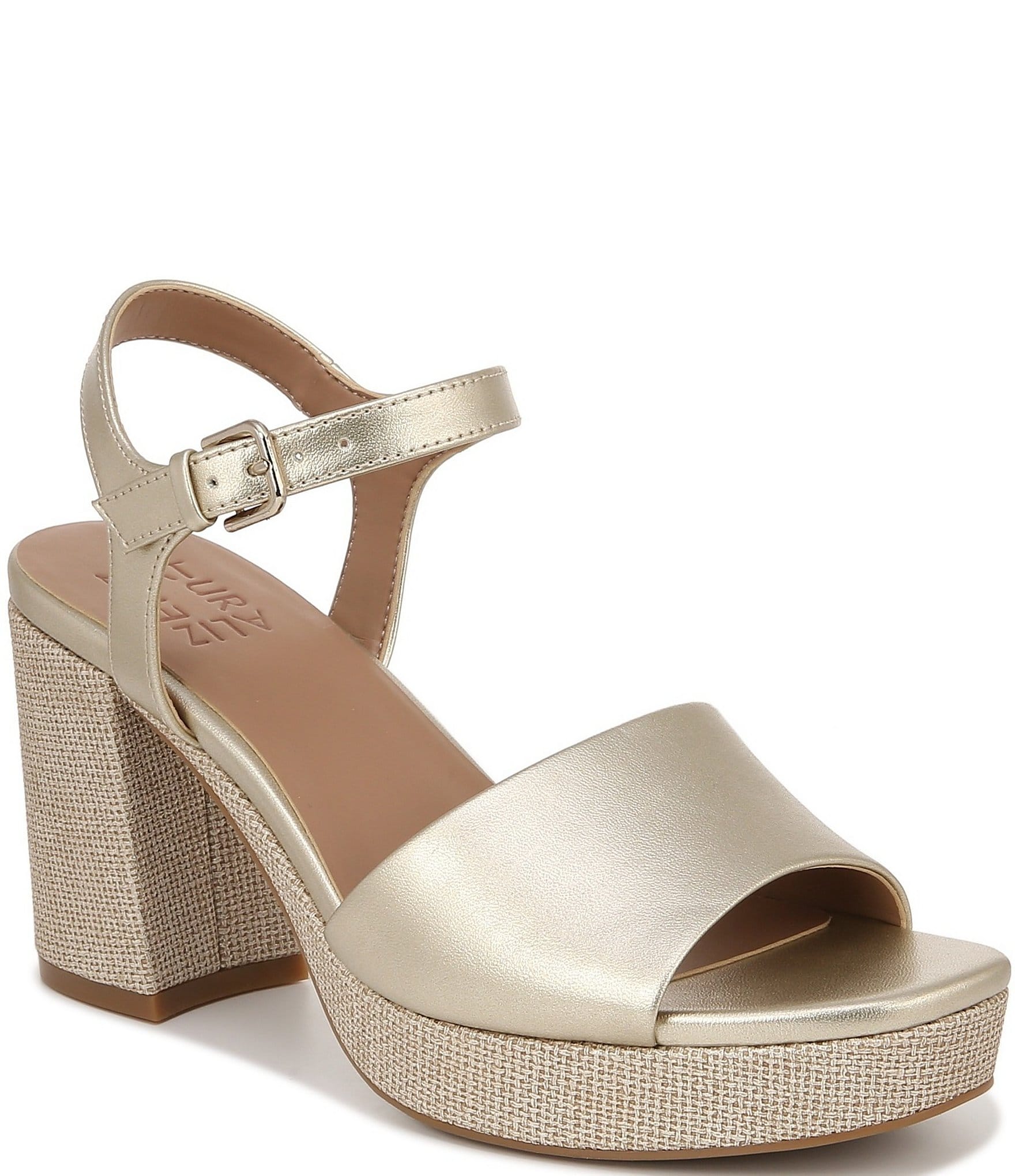 Naturalizer Lilly Metallic Ankle Strap Platform Dress Sandals