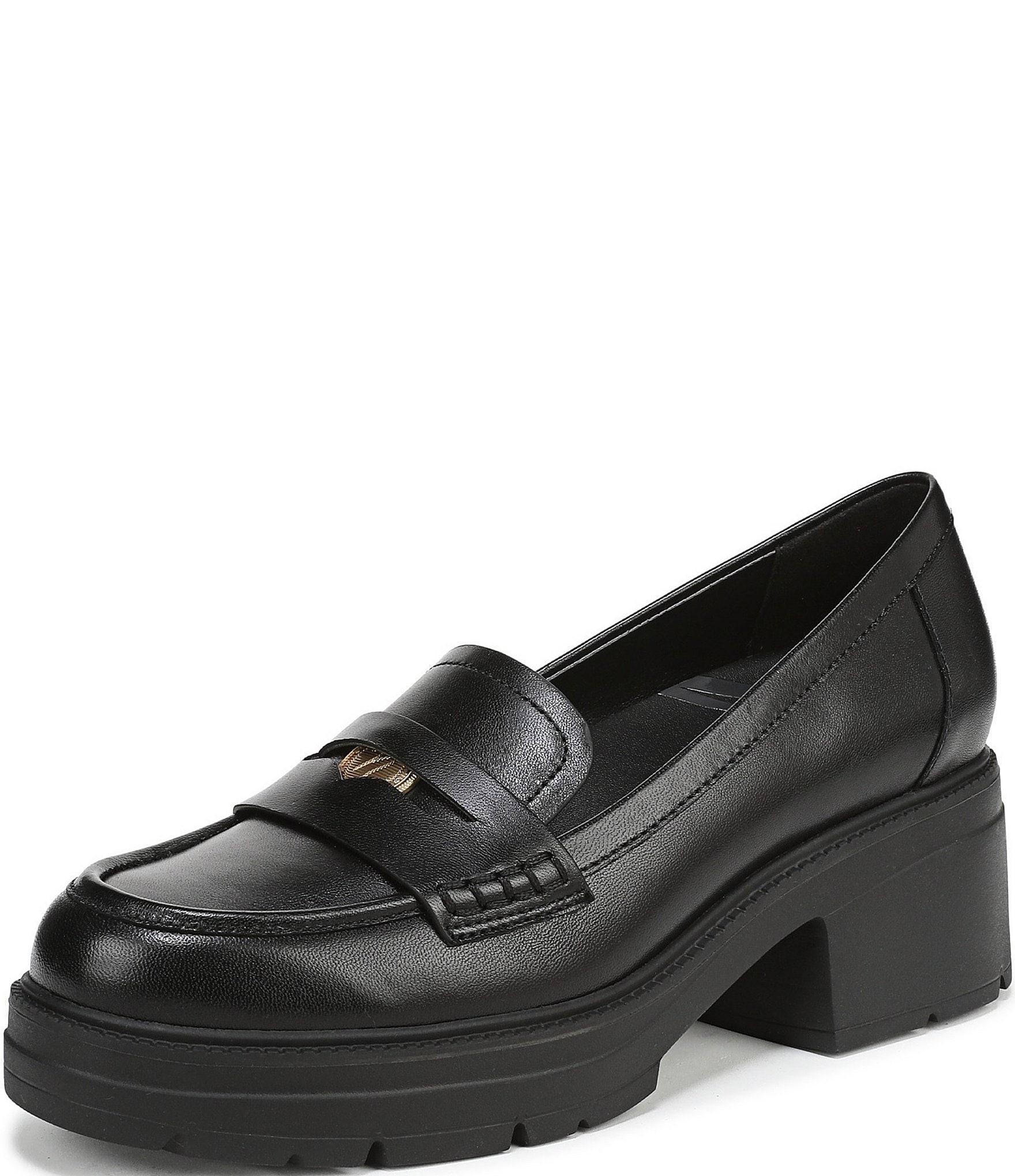 Naturalizer Lumos Leather Lug Sole Penny Loafer Pumps