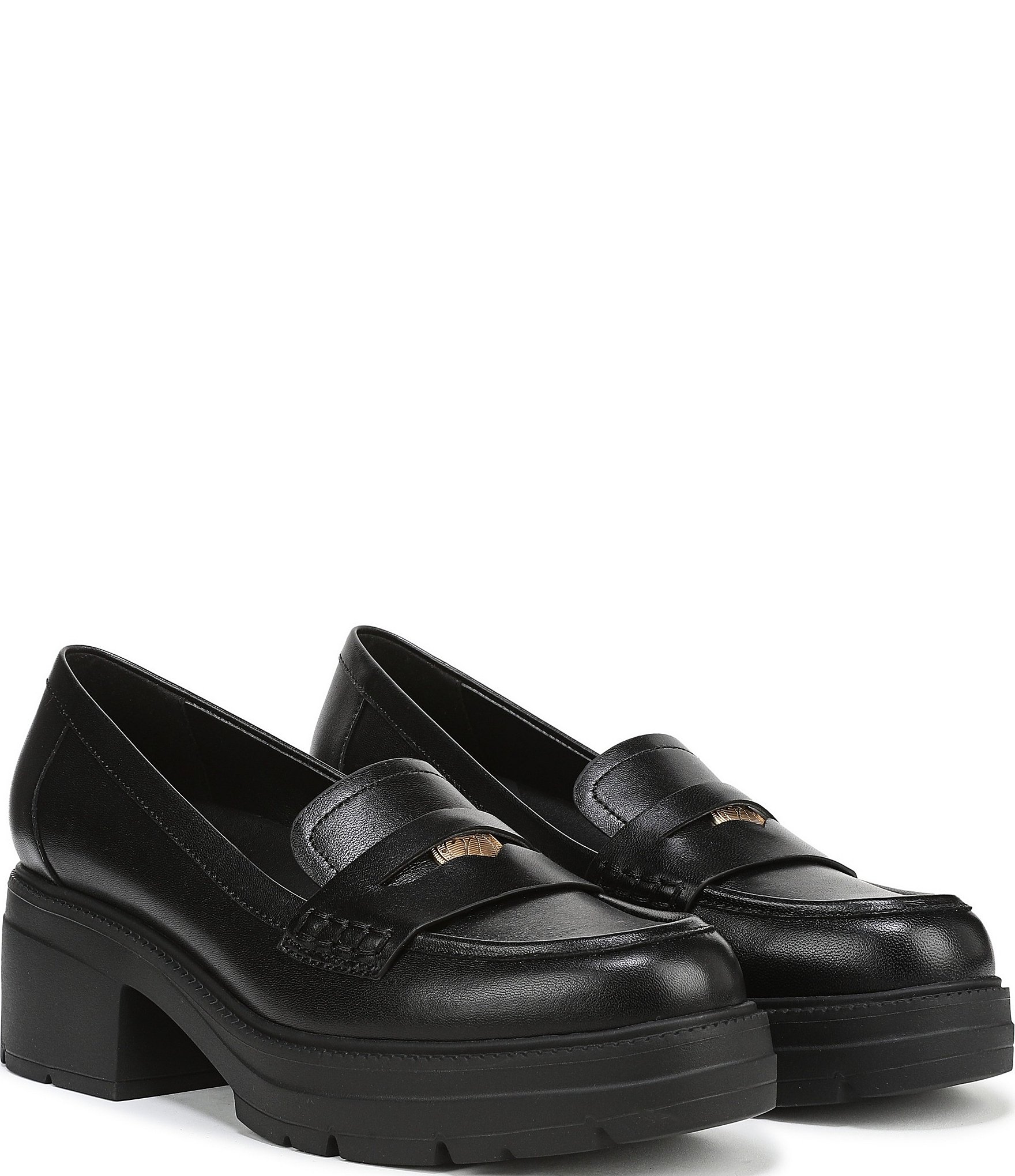 Naturalizer Lumos Leather Lug Sole Penny Loafer Pumps