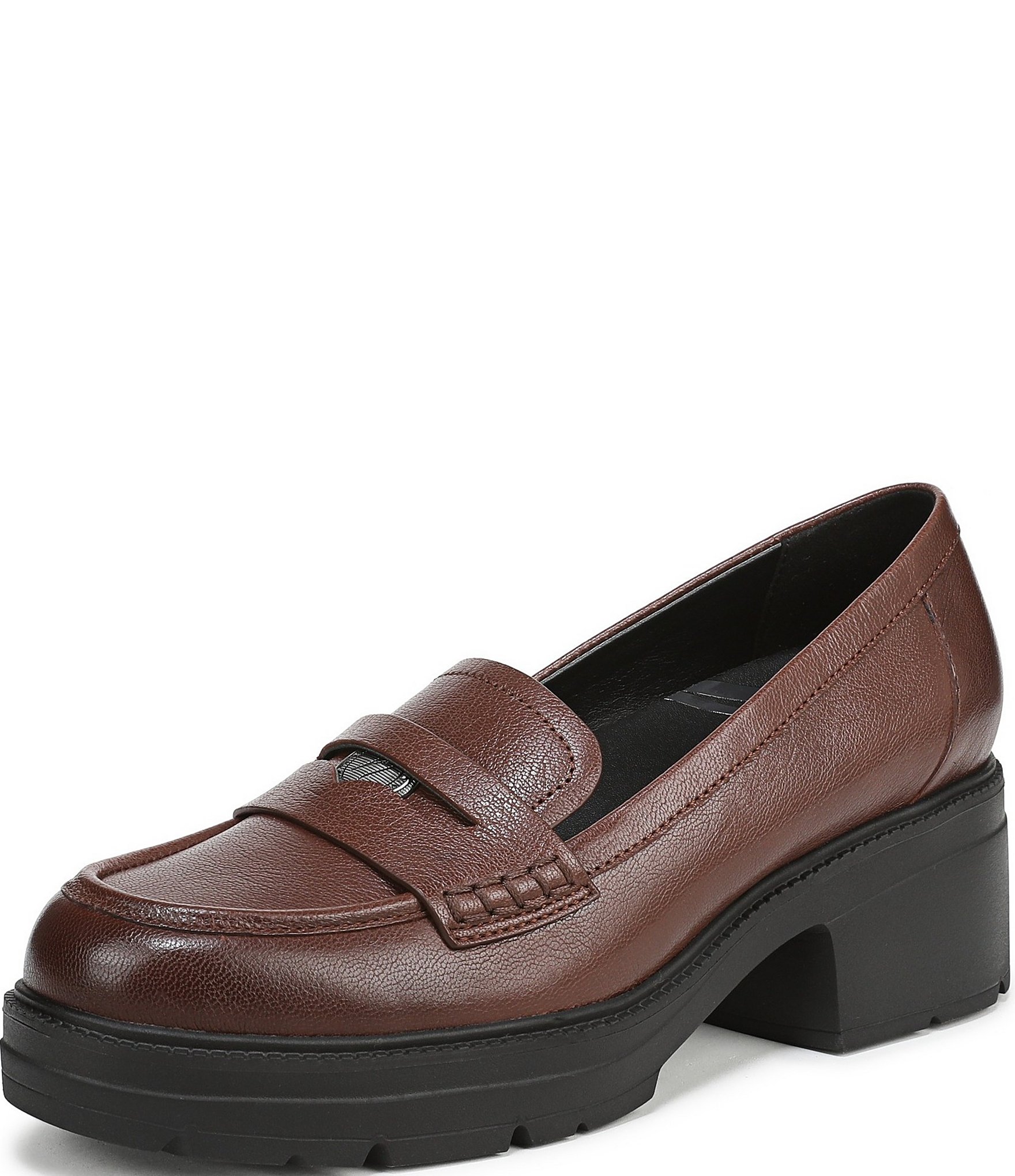 Naturalizer Lumos Leather Lug Sole Penny Loafer Pumps