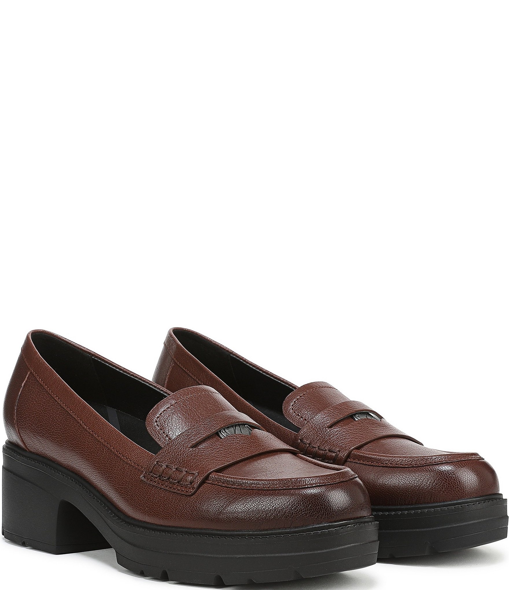 Naturalizer Lumos Leather Lug Sole Penny Loafer Pumps