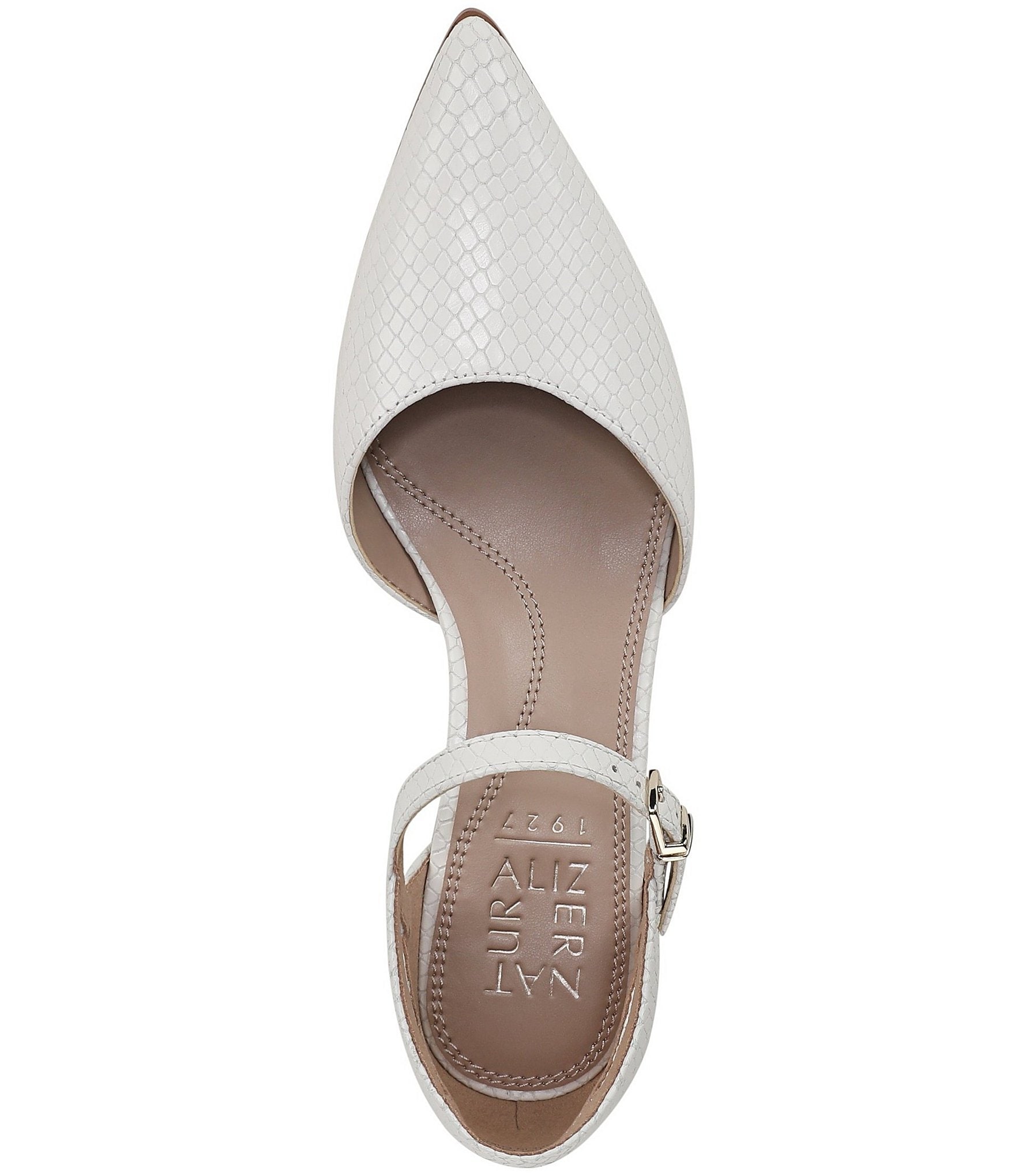 Naturalizer Maddox Snake Embossed Leather Ankle Wrap Pumps