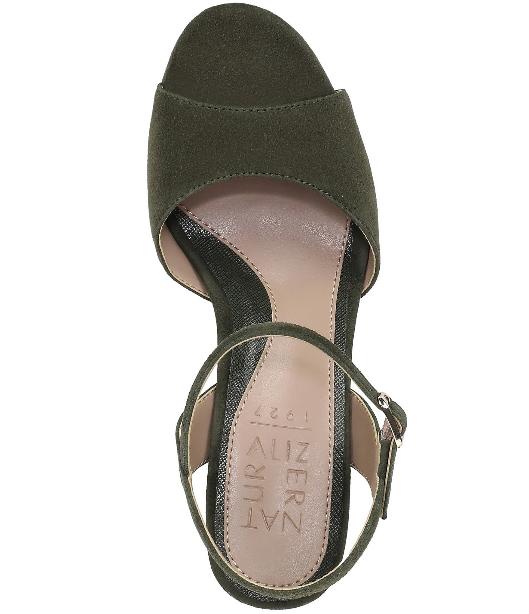 Naturalizer Marigold Suede Ankle Strap Platform Block Heel Sandals