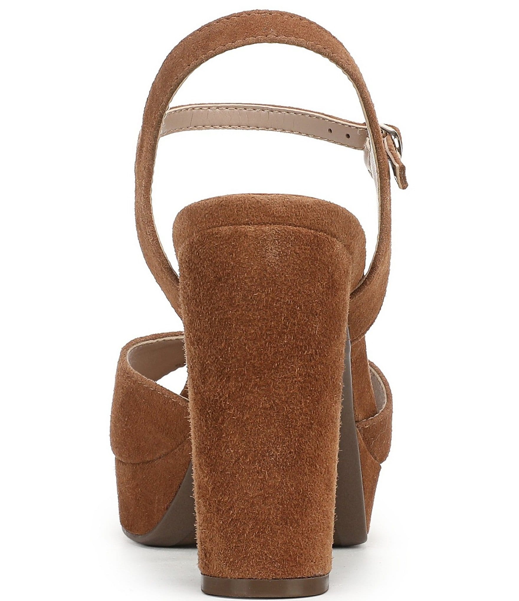 Naturalizer Marigold Suede Ankle Strap Platform Block Heel Sandals