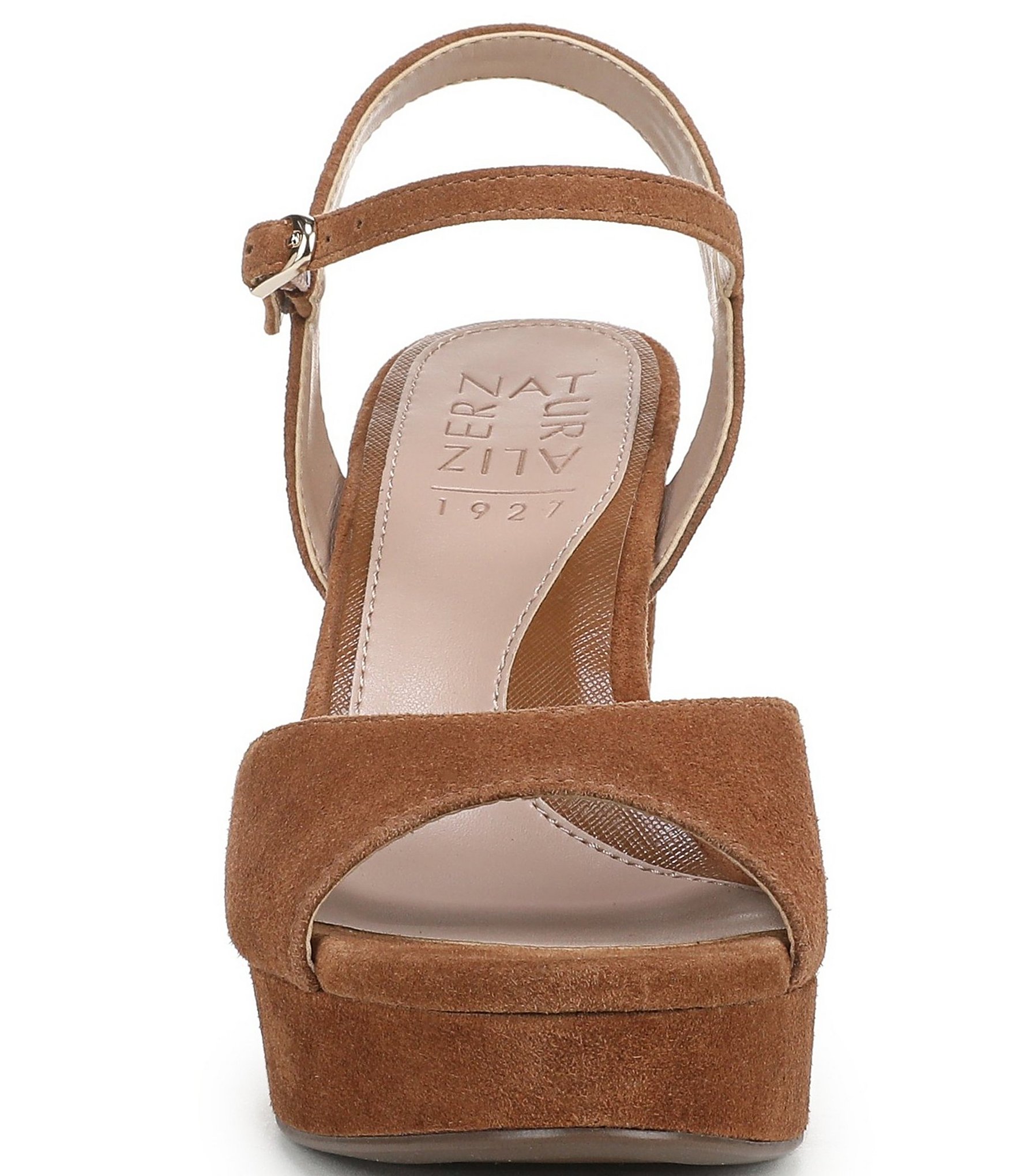 Naturalizer Marigold Suede Ankle Strap Platform Block Heel Sandals