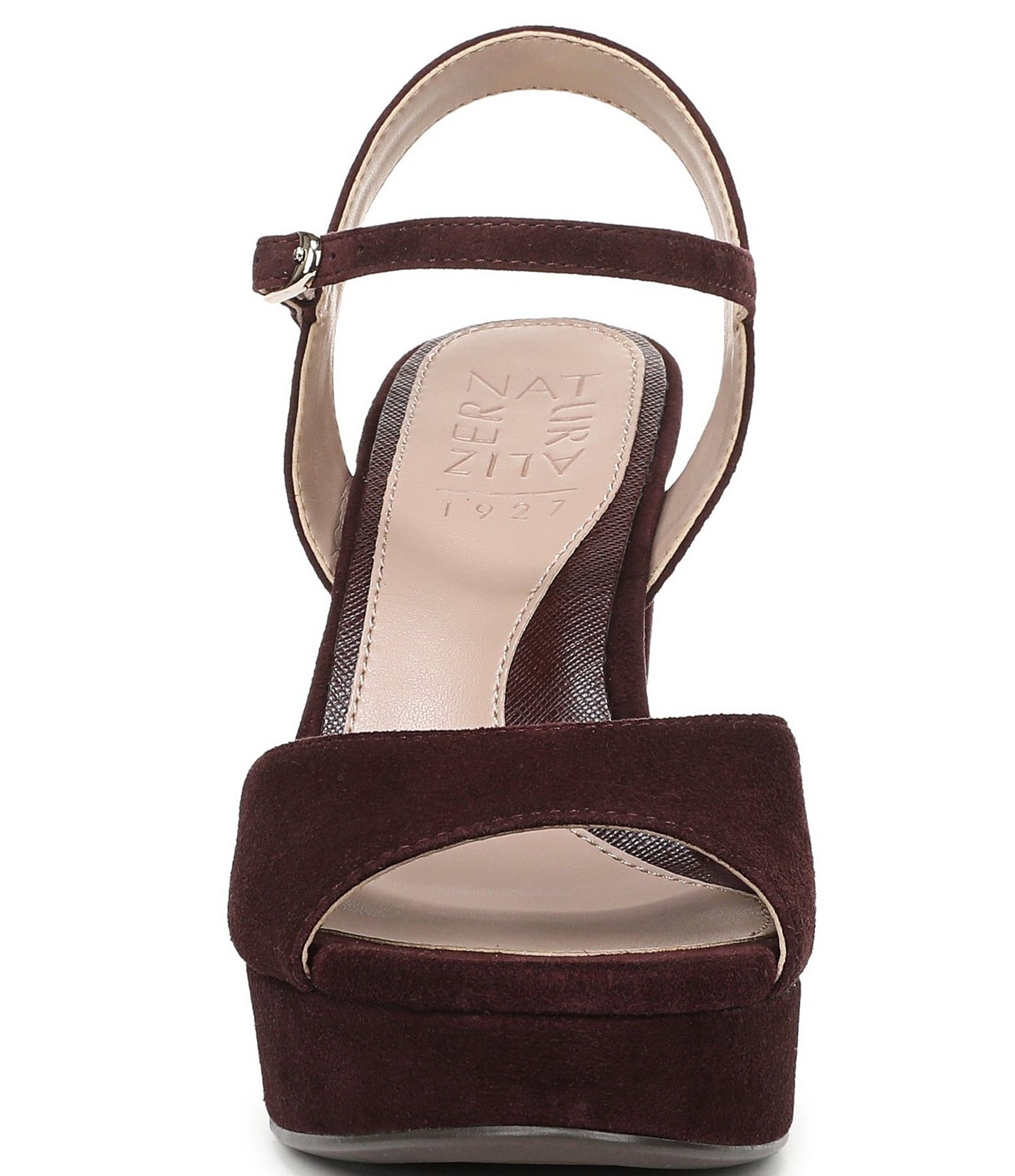 Naturalizer Marigold Suede Ankle Strap Platform Block Heel Sandals