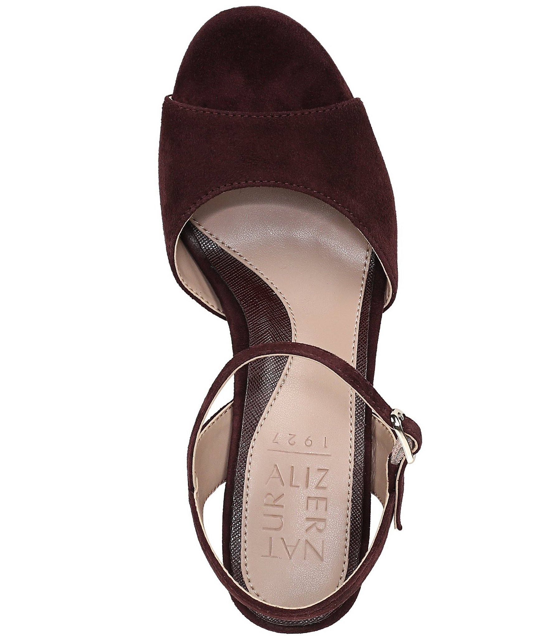 Naturalizer Marigold Suede Ankle Strap Platform Block Heel Sandals