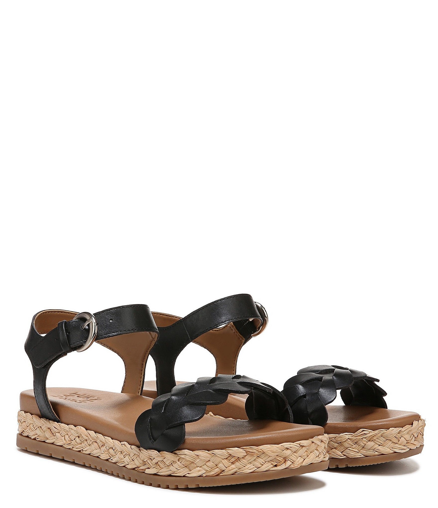 Naturalizer Neila Leather Ankle Strap Espadrille Platform Sandals