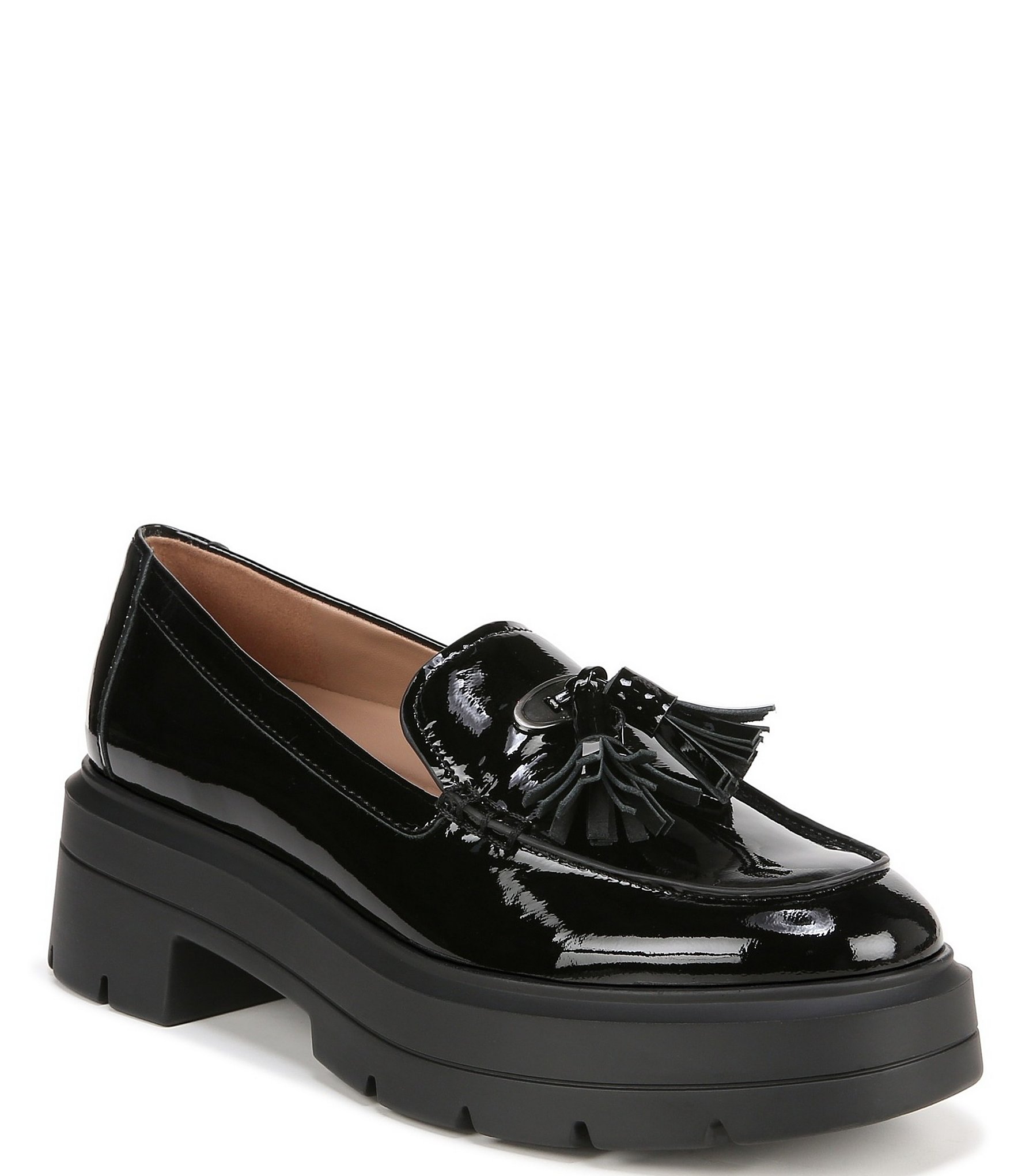 Naturalizer Nieves Lug Sole Loafers - Black Patent Leather - Size 8M