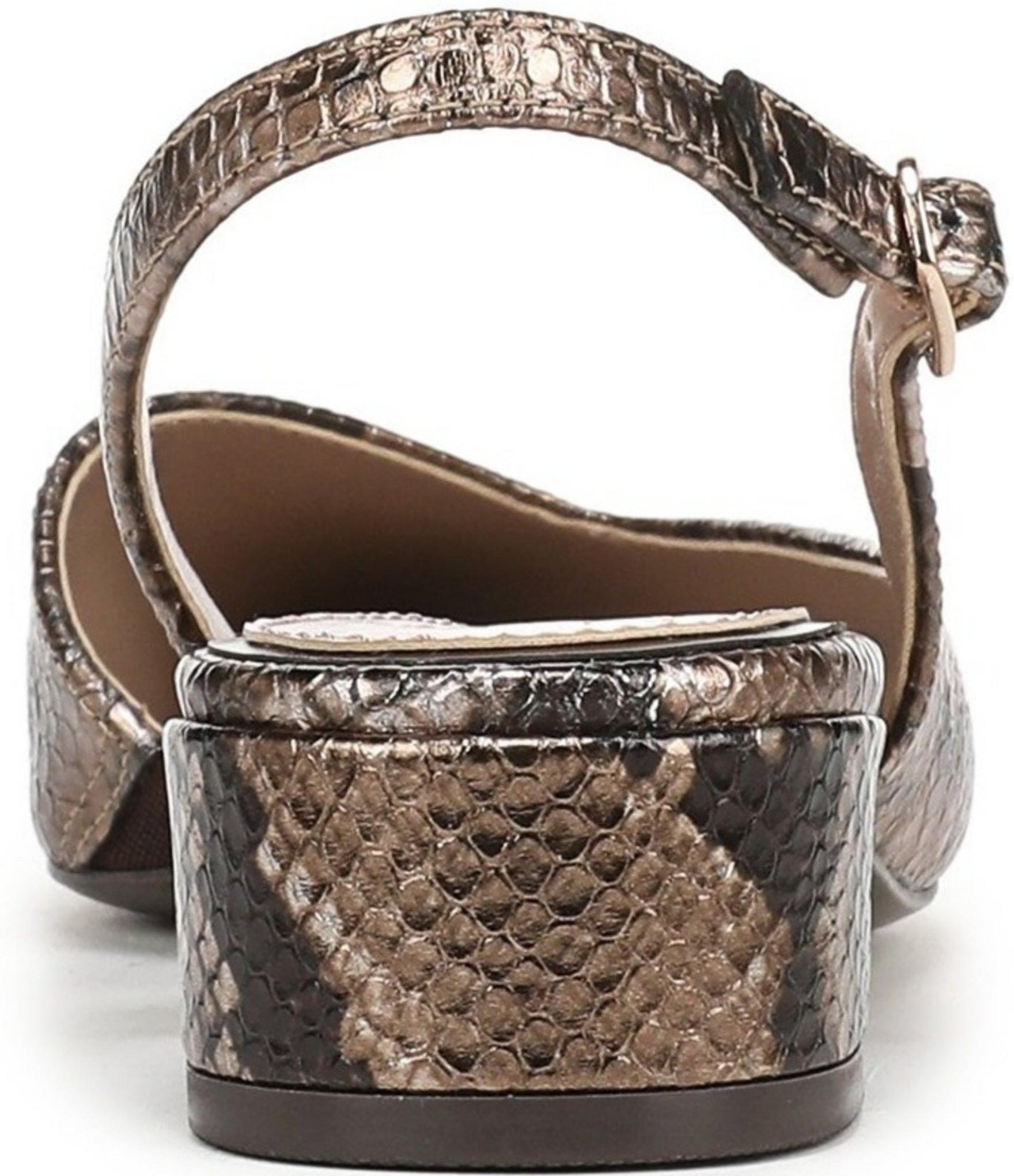 Naturalizer Rhett Metallic Snake Print Leather Pointed Toe Slingback Pumps