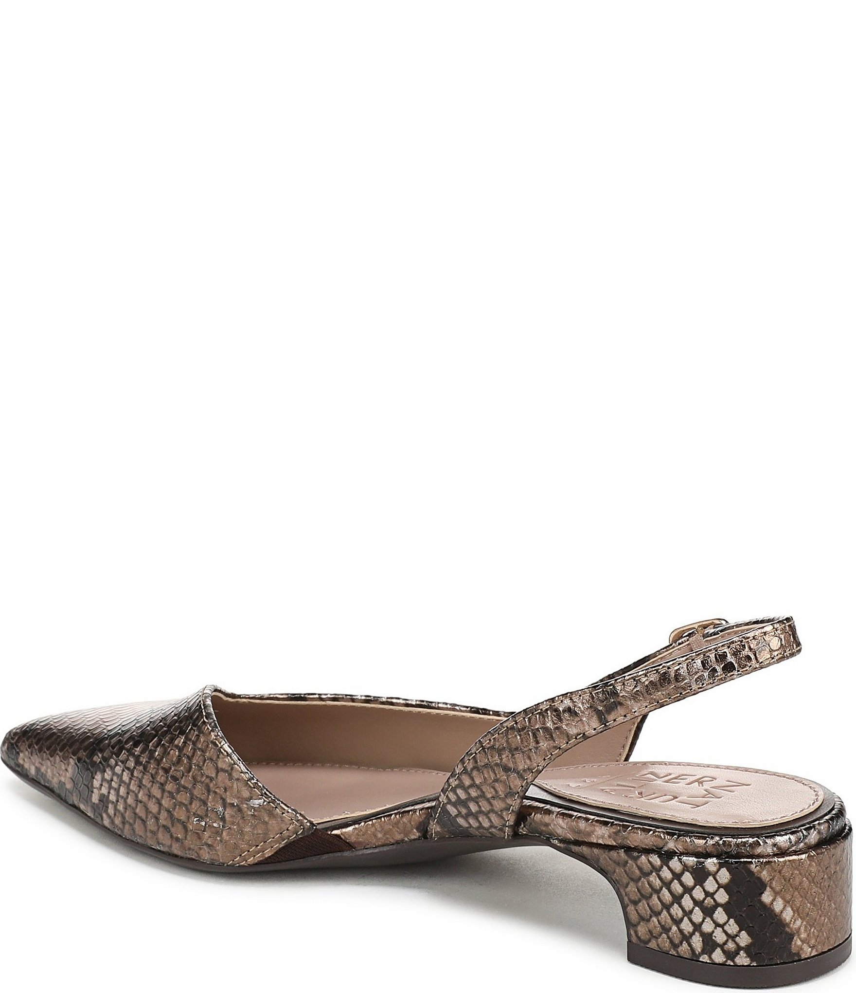 Naturalizer Rhett Metallic Snake Print Leather Pointed Toe Slingback Pumps