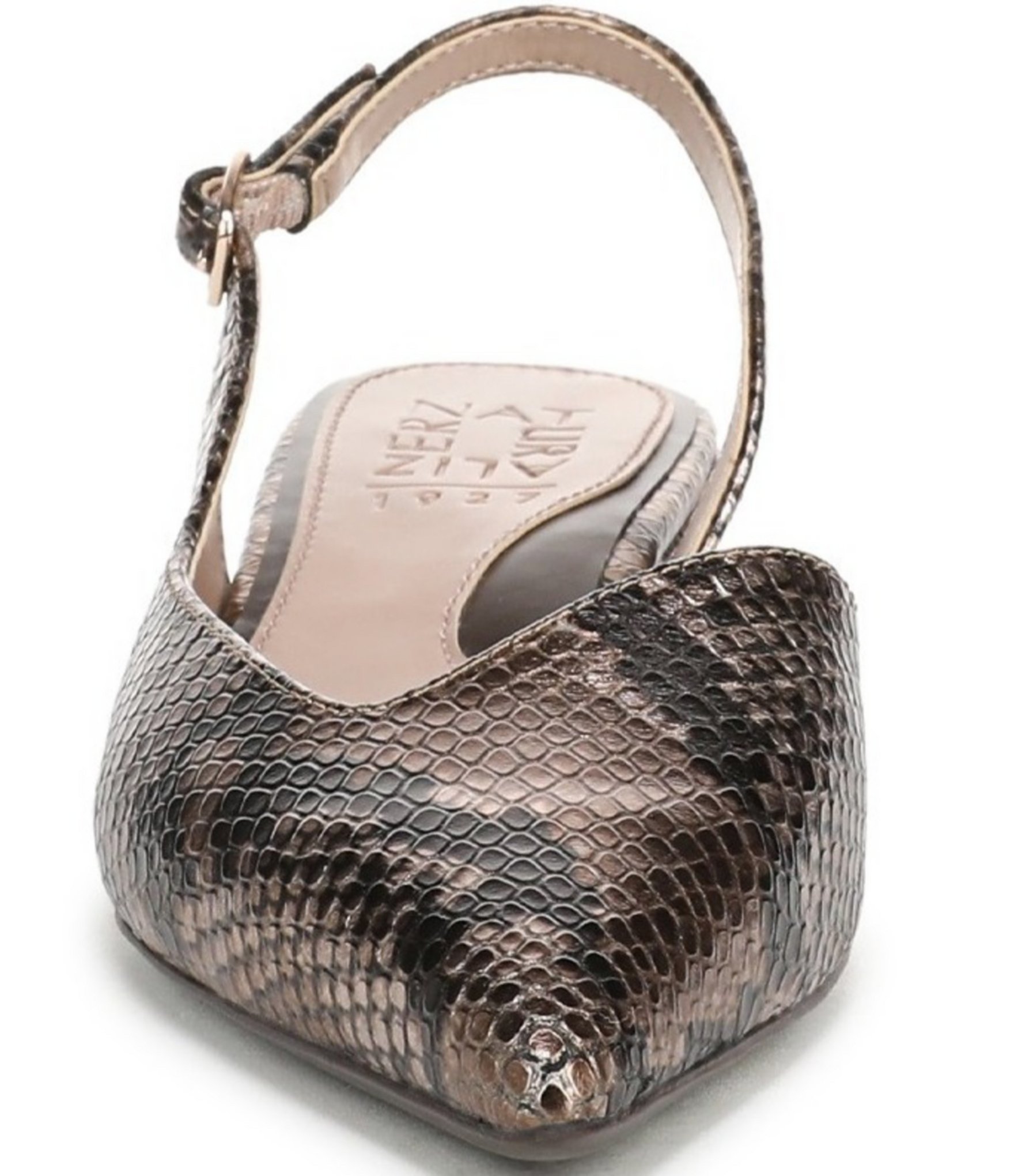 Naturalizer Rhett Metallic Snake Print Leather Pointed Toe Slingback Pumps
