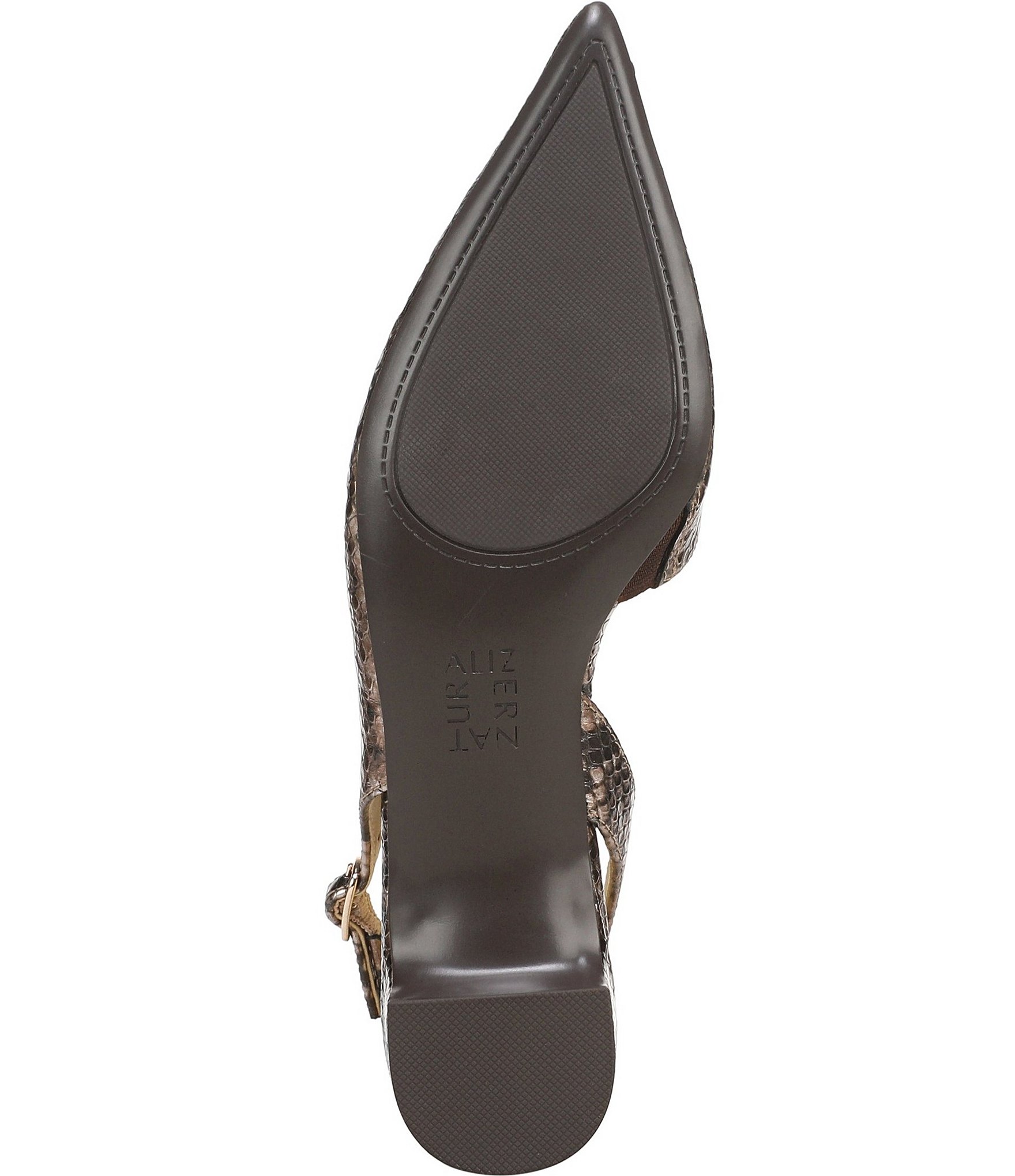 Naturalizer Rhett Metallic Snake Print Leather Pointed Toe Slingback Pumps