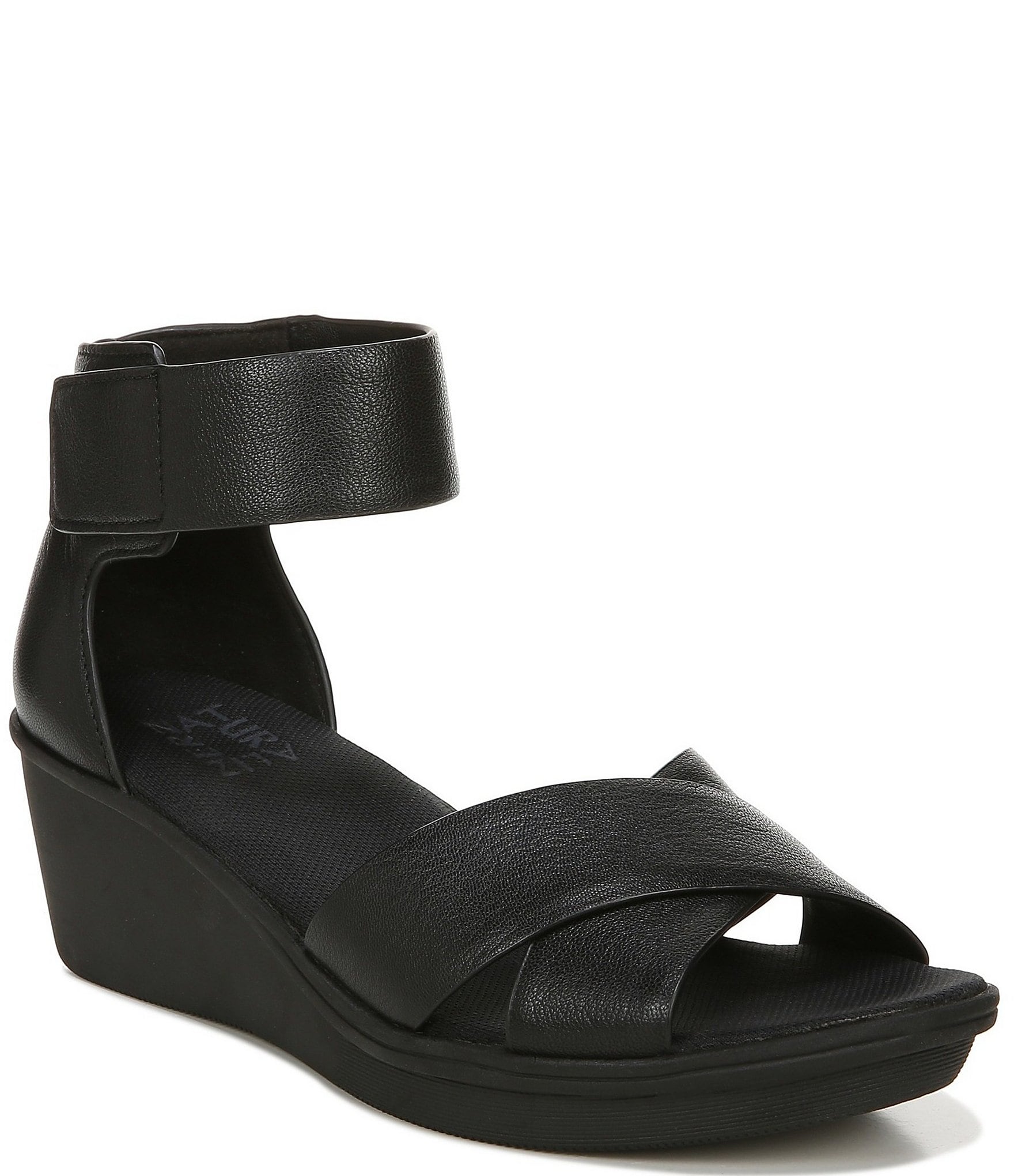 Naturalizer Riviera Leather Ankle Strap Wedges | Dillard's