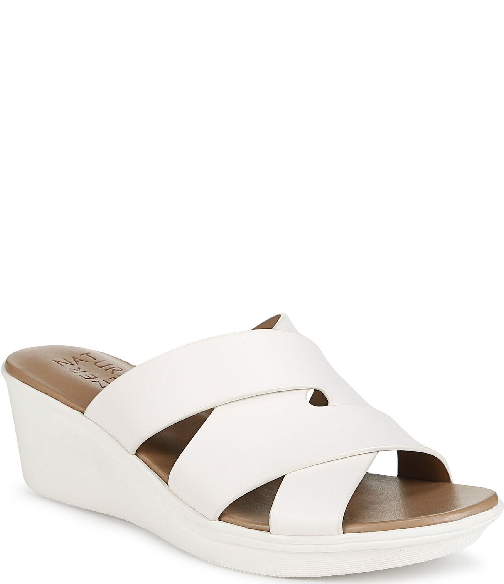 Naturalizer Rowena Leather Crisscross Casual Wedge Sandals | Dillard's