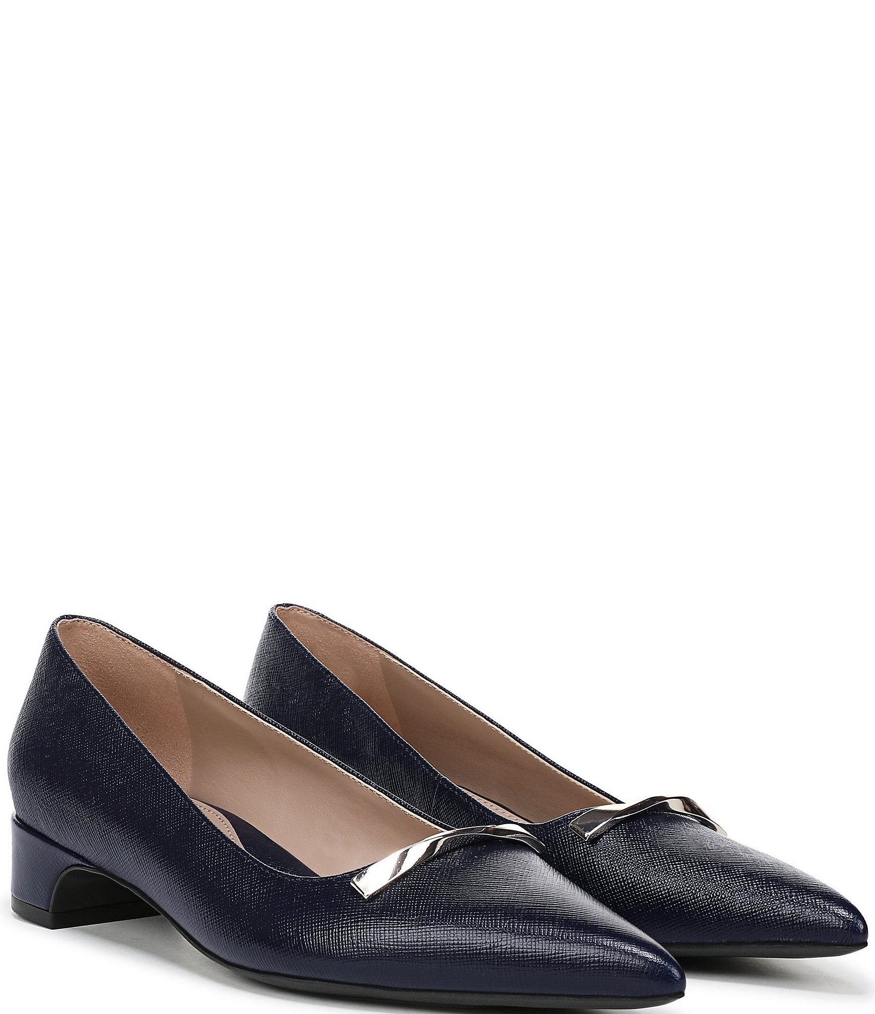 Naturalizer Rumi Embossed Leather Twist Bar Pointed Toe Pumps