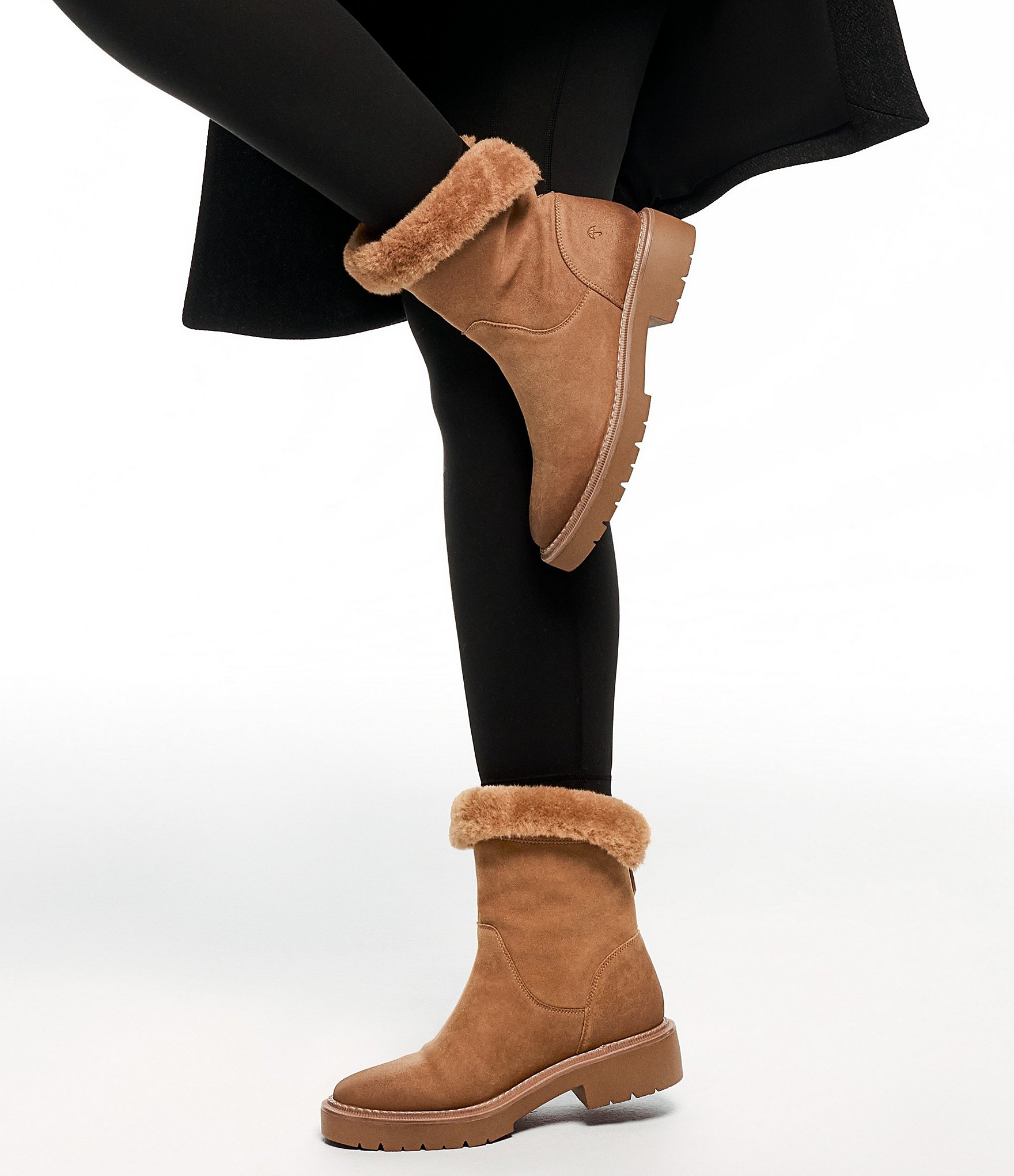 Naturalizer Sense Suede Faux Fur Lined Booties