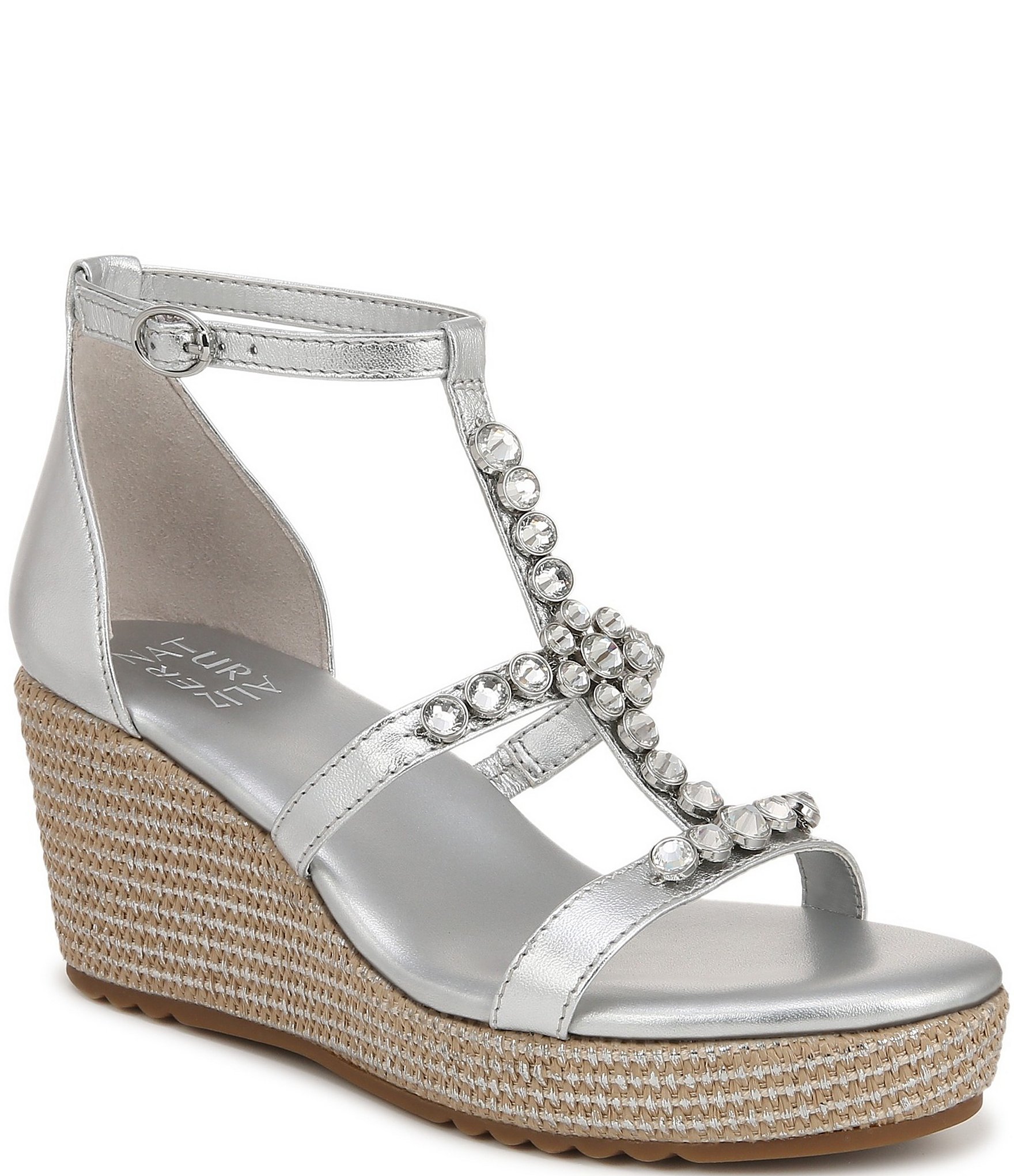 Champagne Wedge Sandals for Extra Wide Fit Jilly | SilkFred US