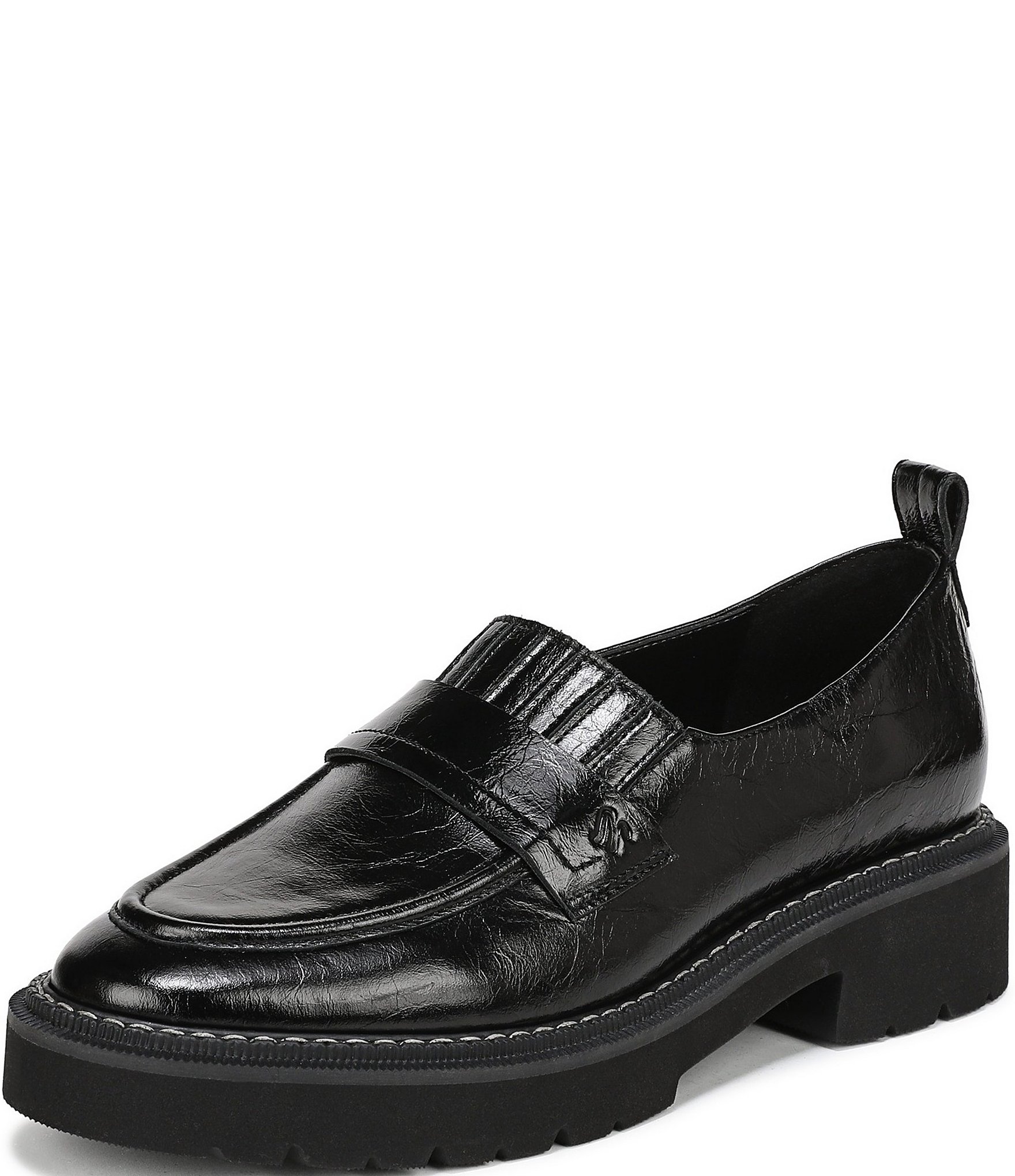 Naturalizer Shawna Crinkle Shiny Leather Penny Loafers