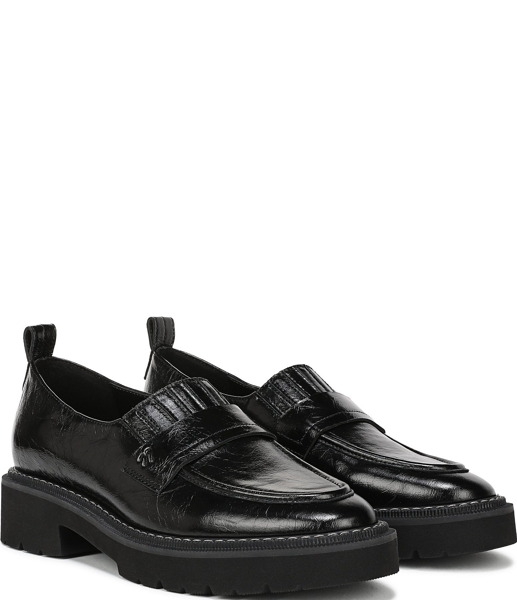 Naturalizer Shawna Crinkle Shiny Leather Penny Loafers