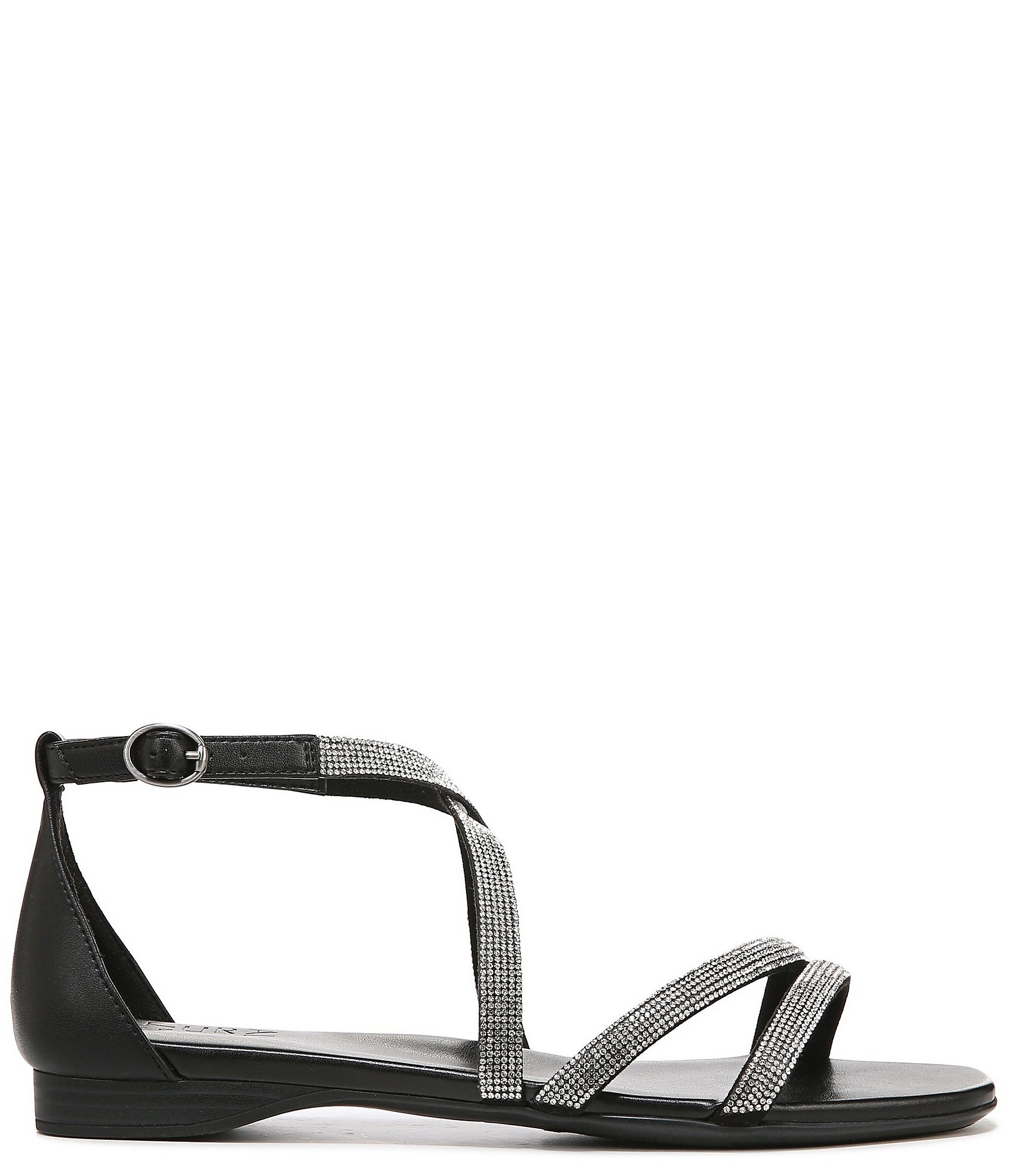 Naturalizer Sicily Strappy Crystal Embellished Flat Sandals