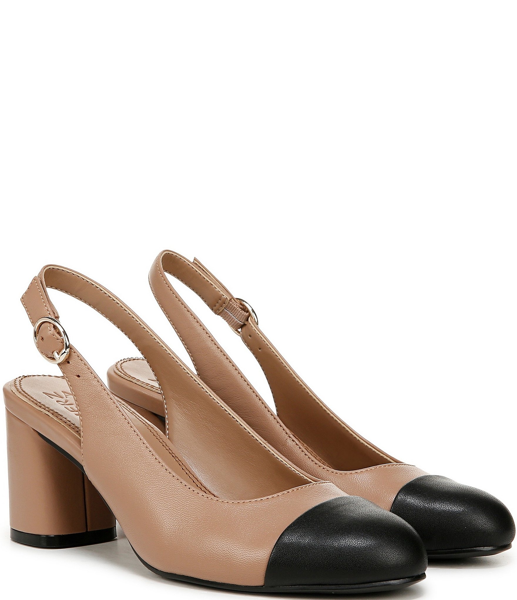 Naturalizer Sophie Leather Slingback Cap Toe Pumps