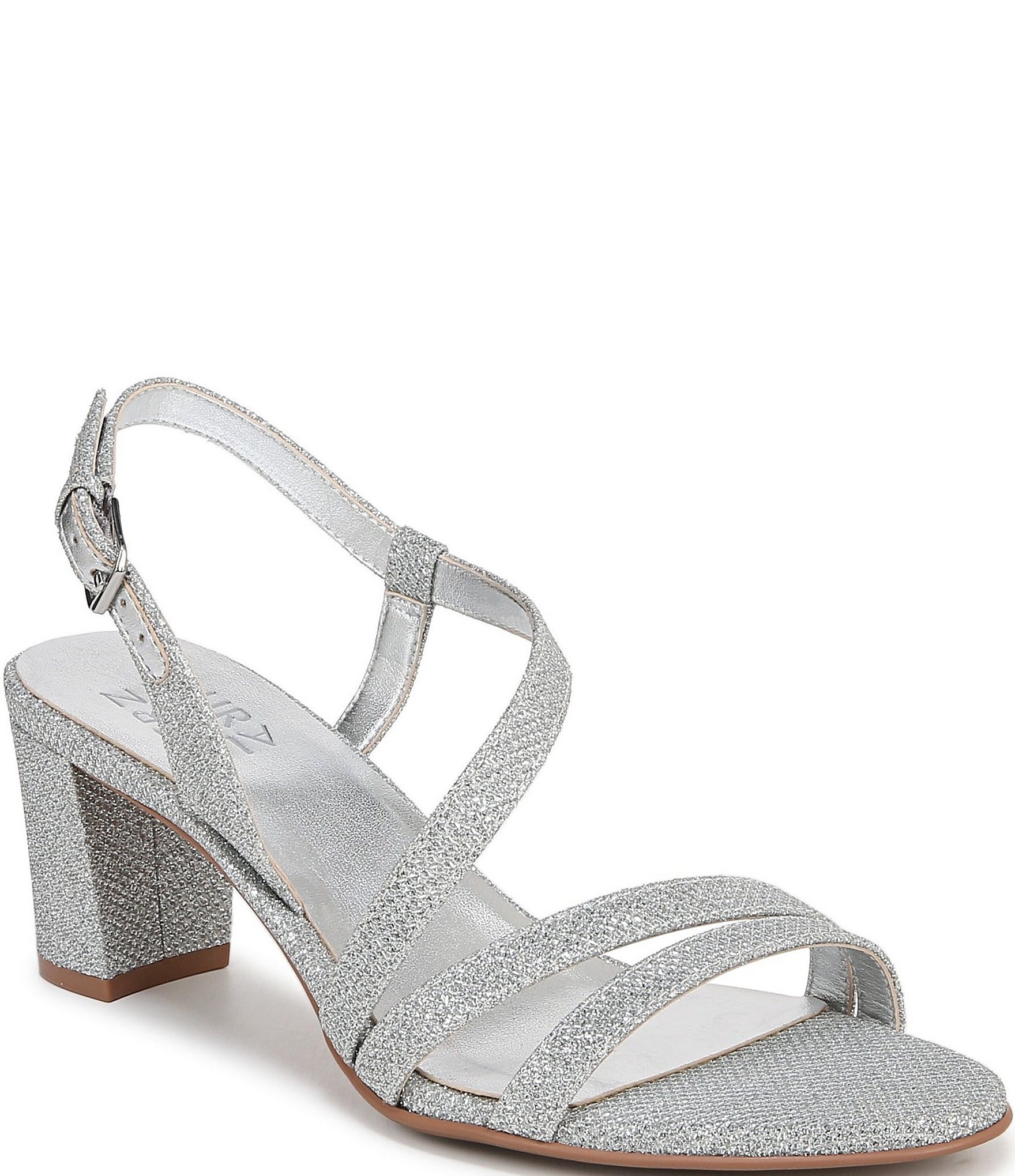 Naturalizer Vanessa Metallic Fabric Strappy Block Heel Evening