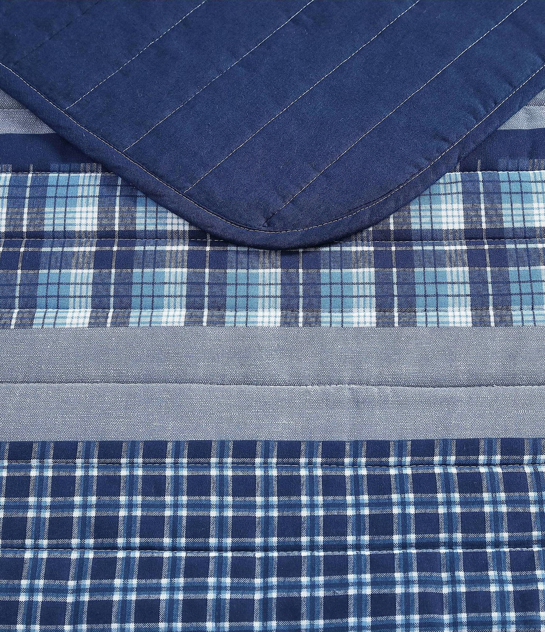 Nautica Addison Plaid Cotton Reversible Quilt Mini Set