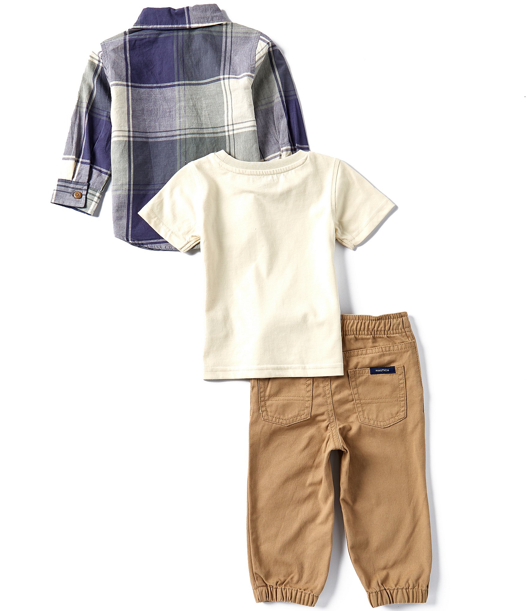 Nautica Baby Boys 12-24 Months Long Sleeve Plaid Woven Shirt