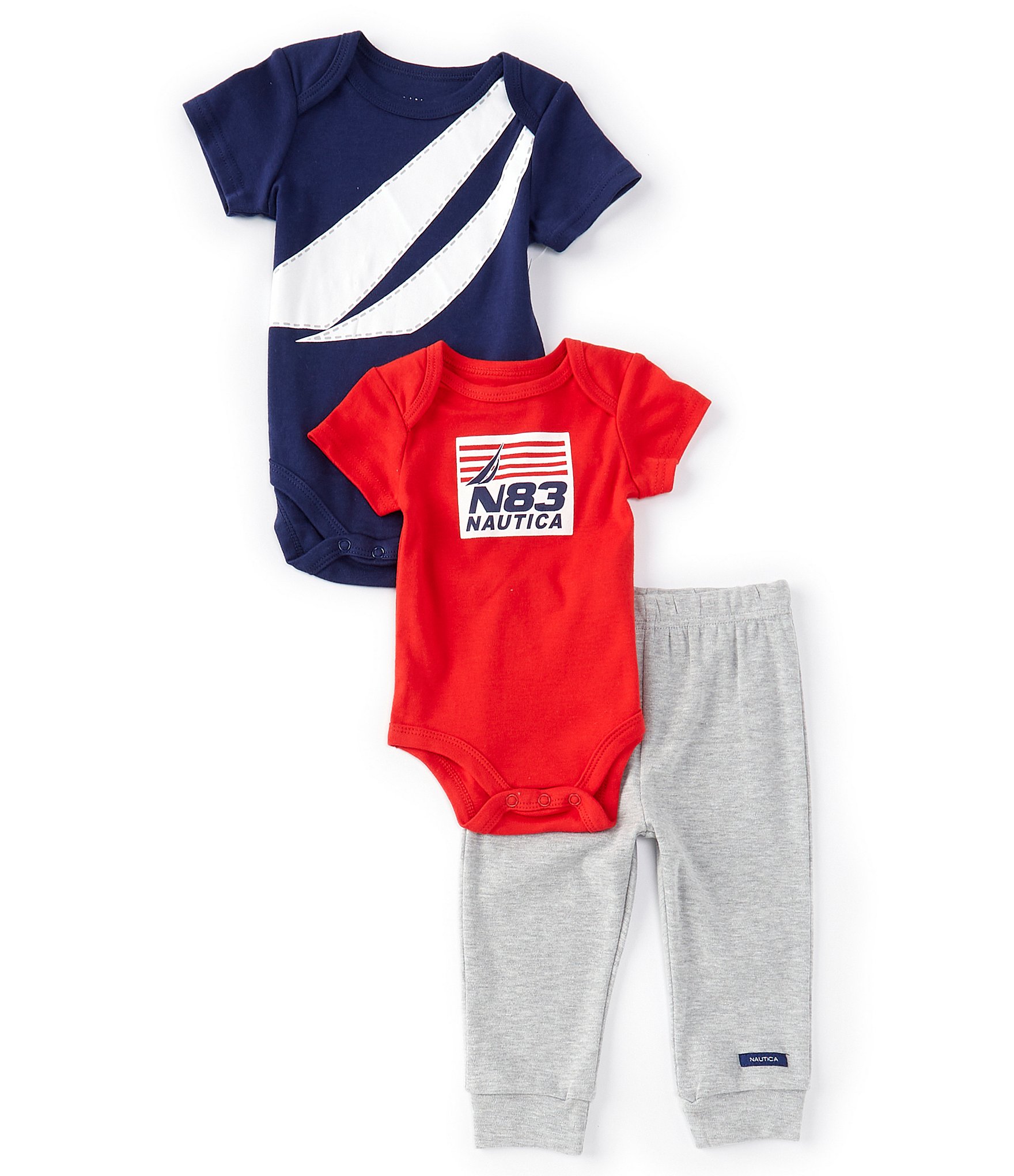 Nautica Baby Boys Newborn-9 Months Short-Sleeve Applique Bodysuit ...
