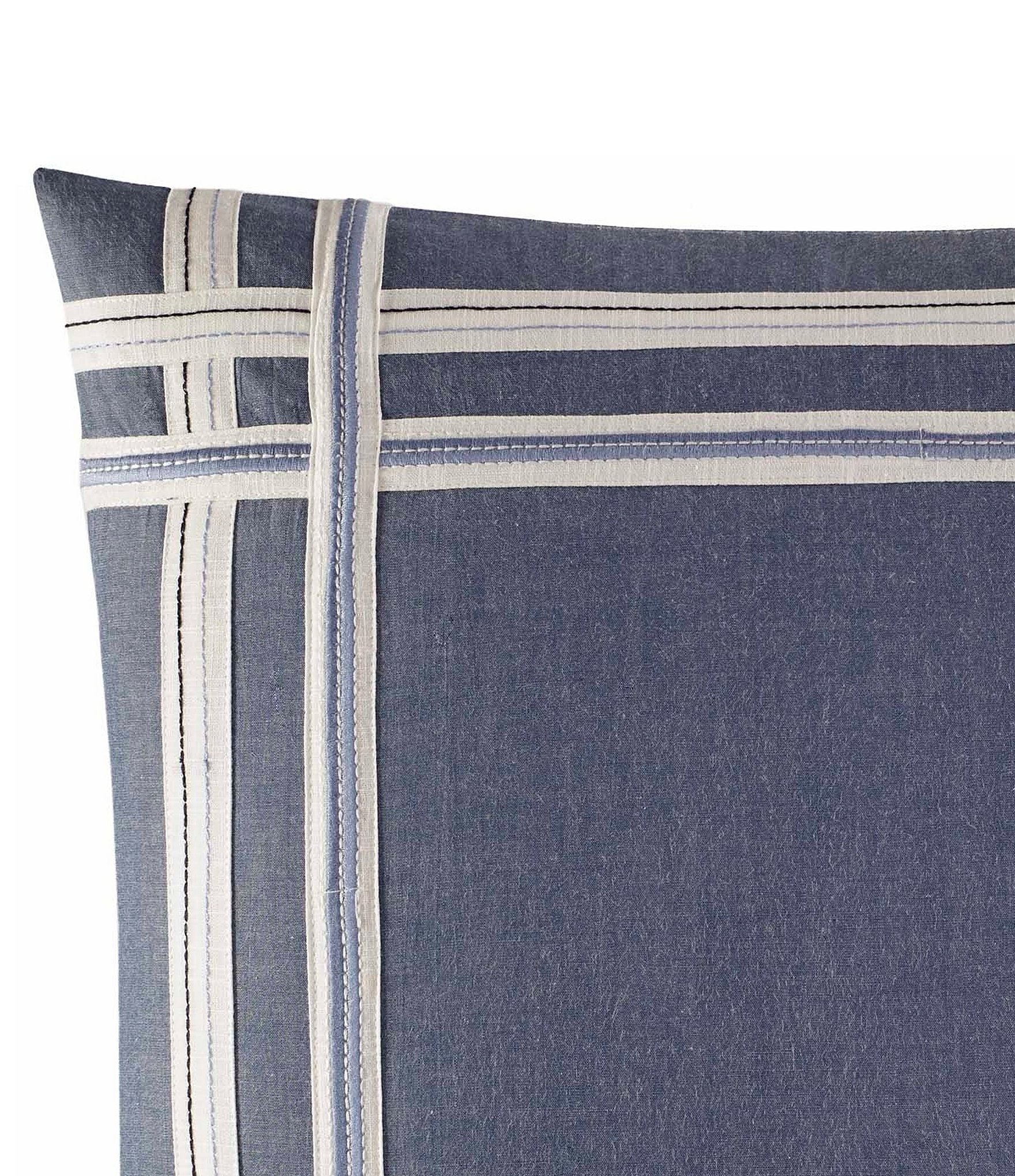 Nautica Fairwater Embroidered Chambray Square Pillow