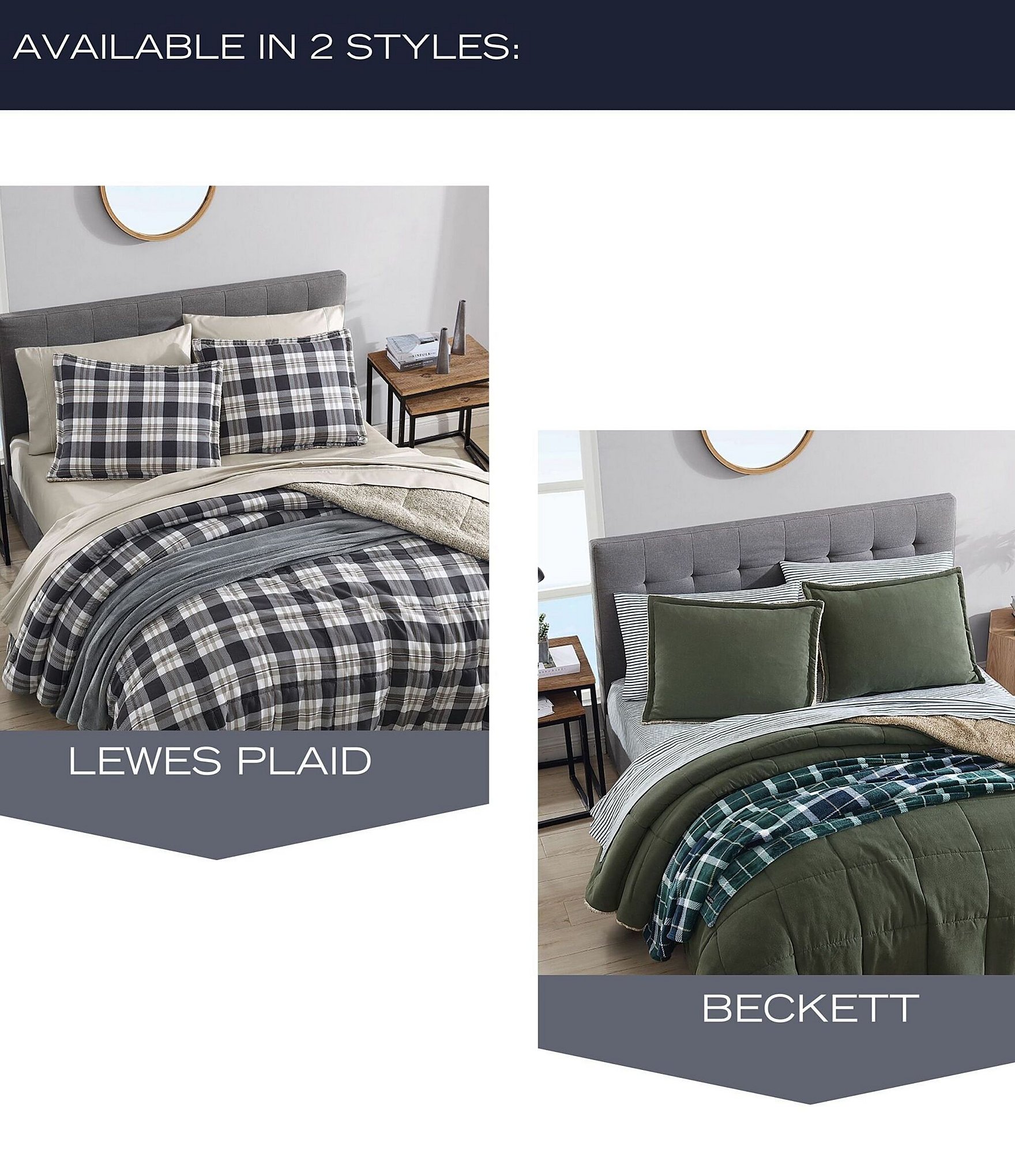 Nautica Lewes Grey Microsuede Reversible Comforter Mini Set