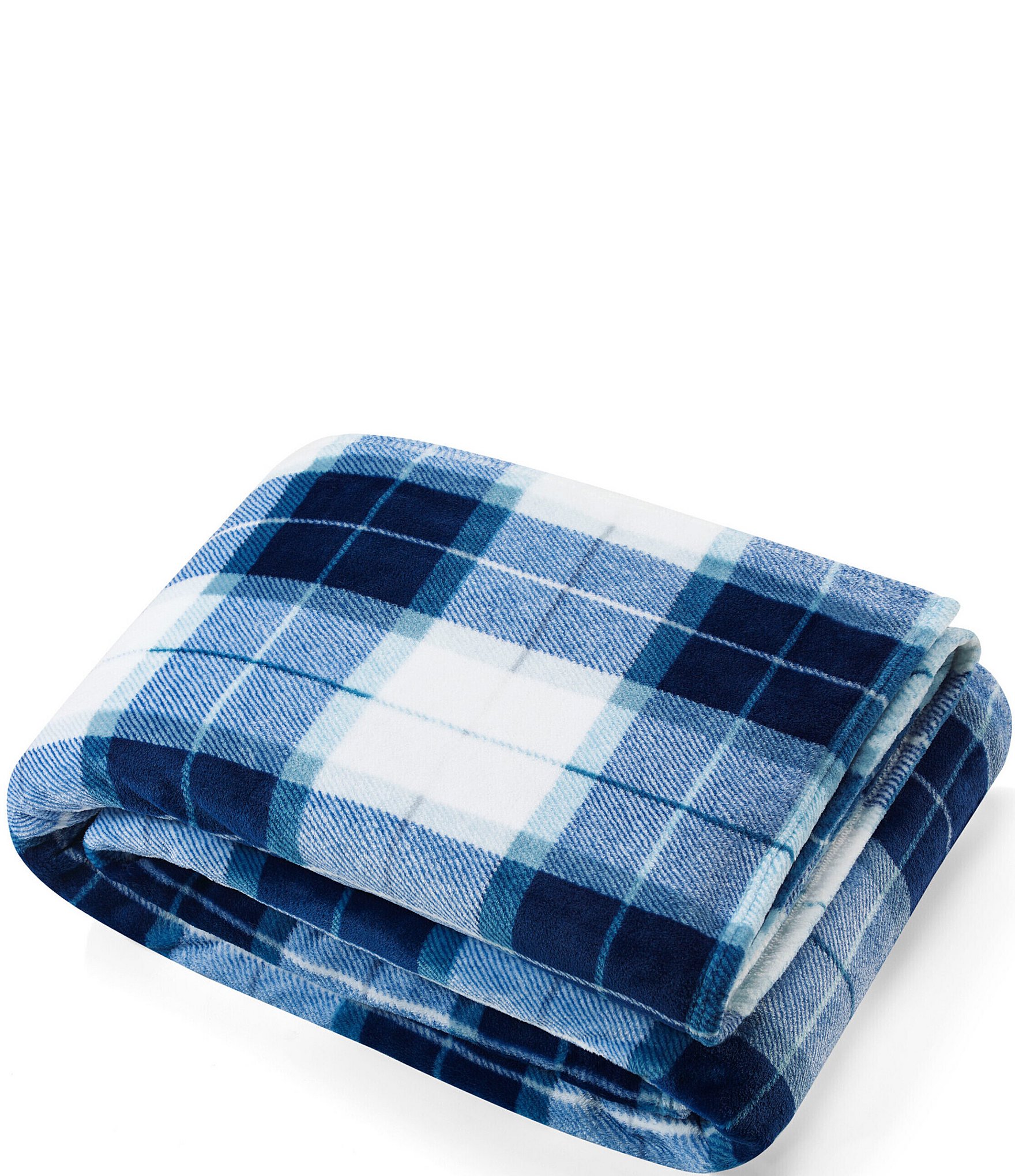 Blue discount plaid throw