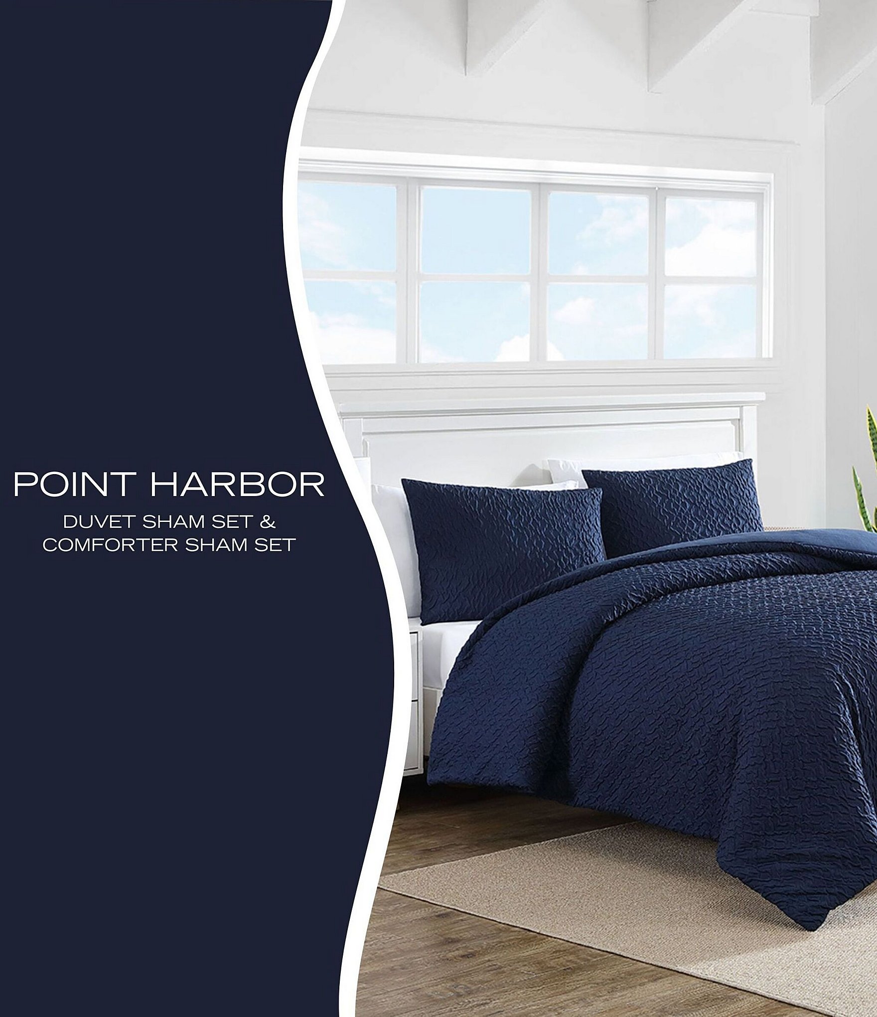 Nautica Point Harbor Navy Embossed Reversible Mini Comforter Set