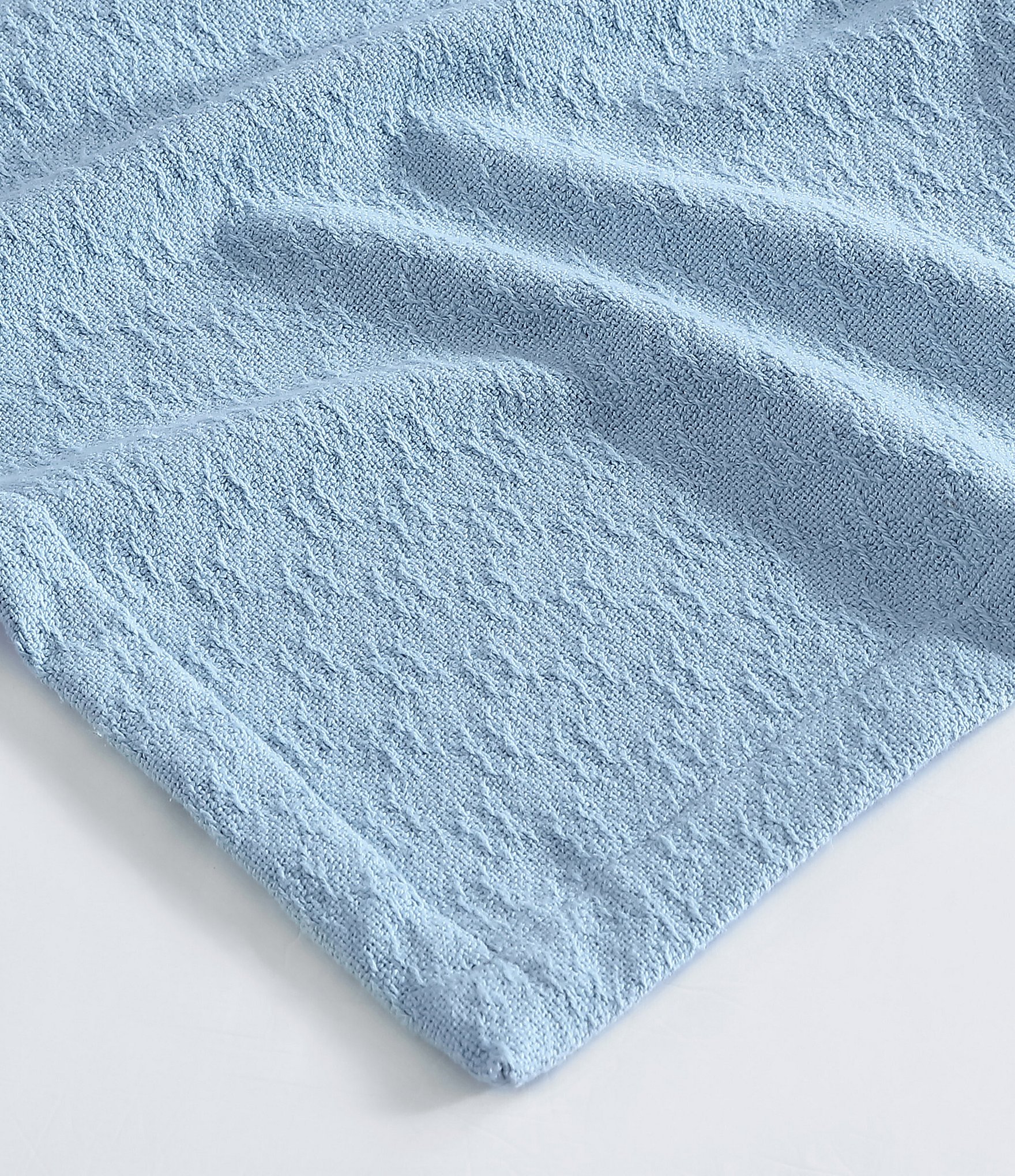 Nautica Ripple Textured Cove Cotton Dobby Bed Blanket