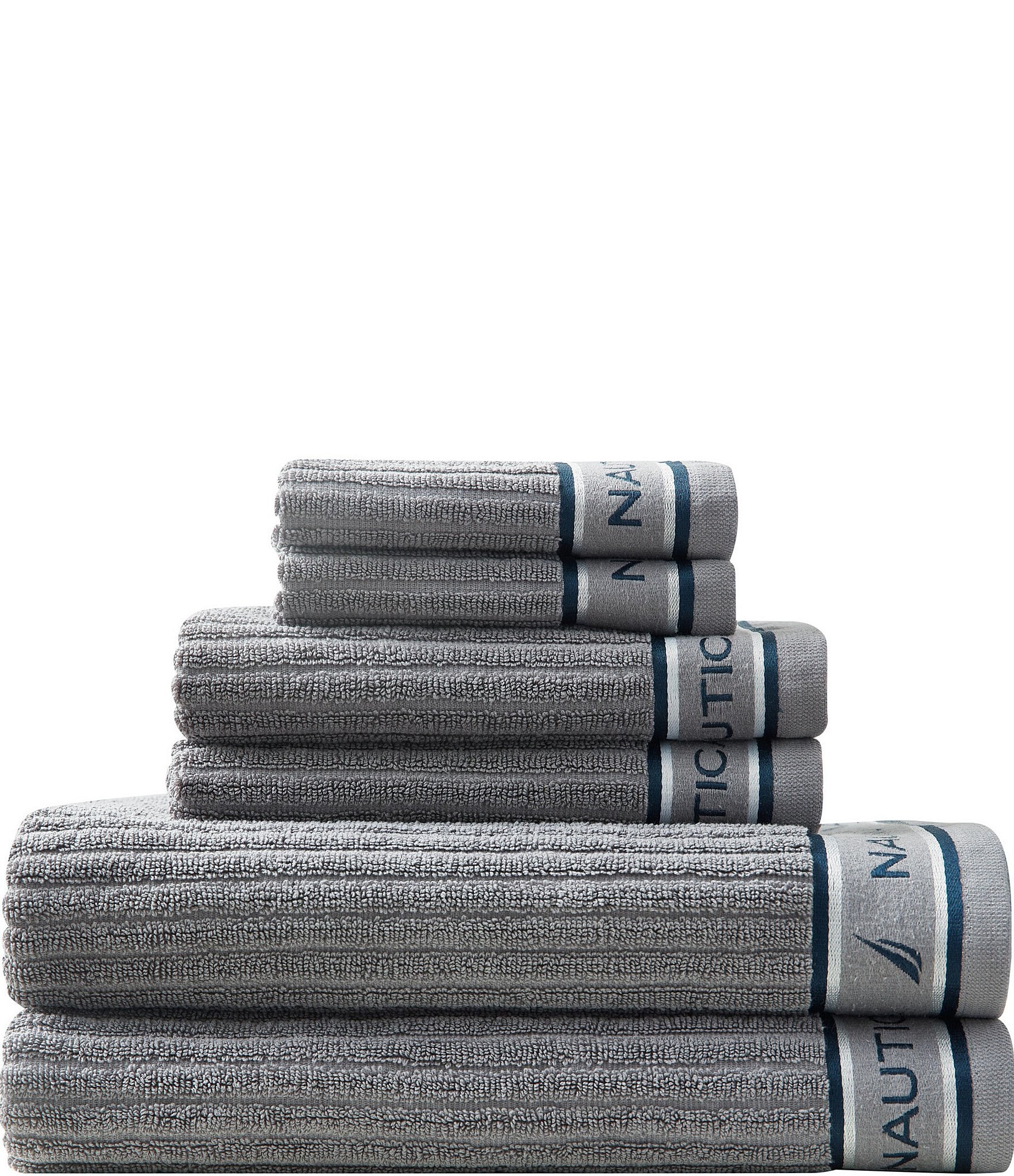 NAUTICA 4-pc Towel set Signature ICE 1-Bath 28x52, 2-Hand 16x26, 1-Wash  NWT