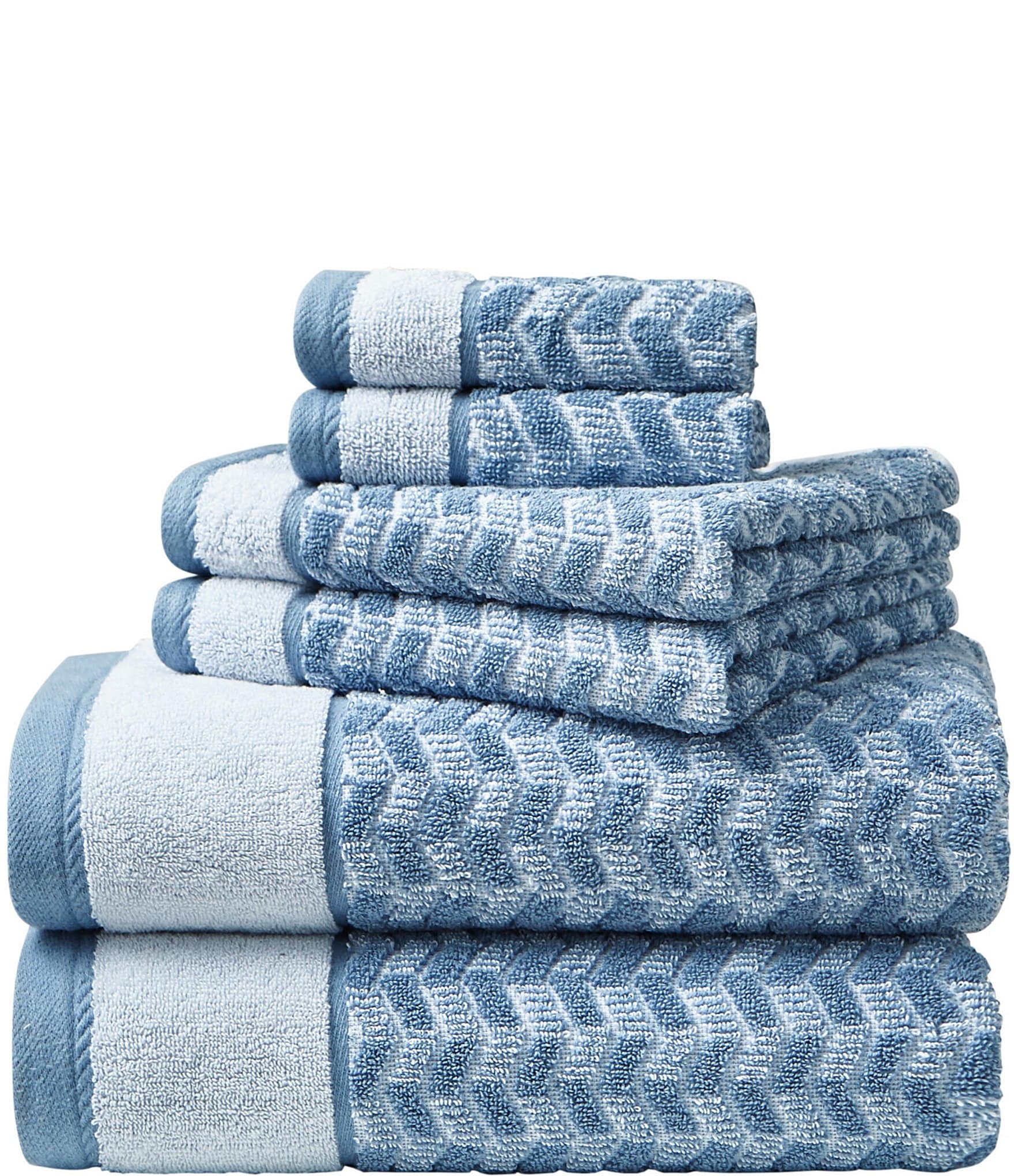 Somerset Home Chevron 100% Cotton 6-Piece Towel Set - White
