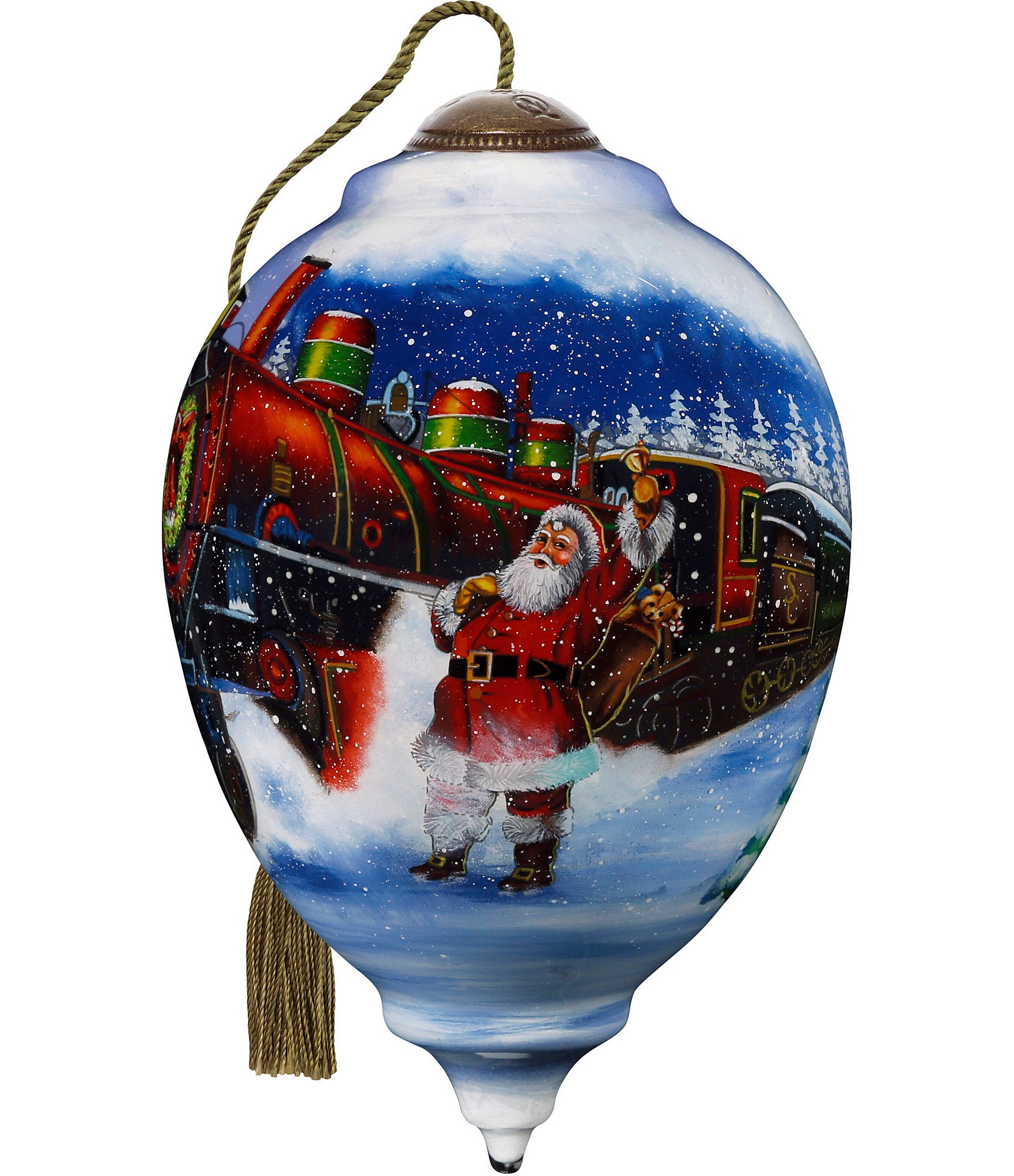 Ne' Qwa Art 2024 All Aboard for Christmas Joy Hand Painted Blown Glass ...