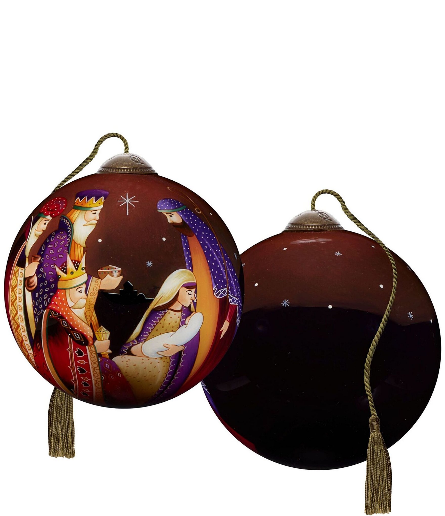 Ne’ Qwa Art Christ The Savior Is Born Hand Painted Blown Glass Ornament …