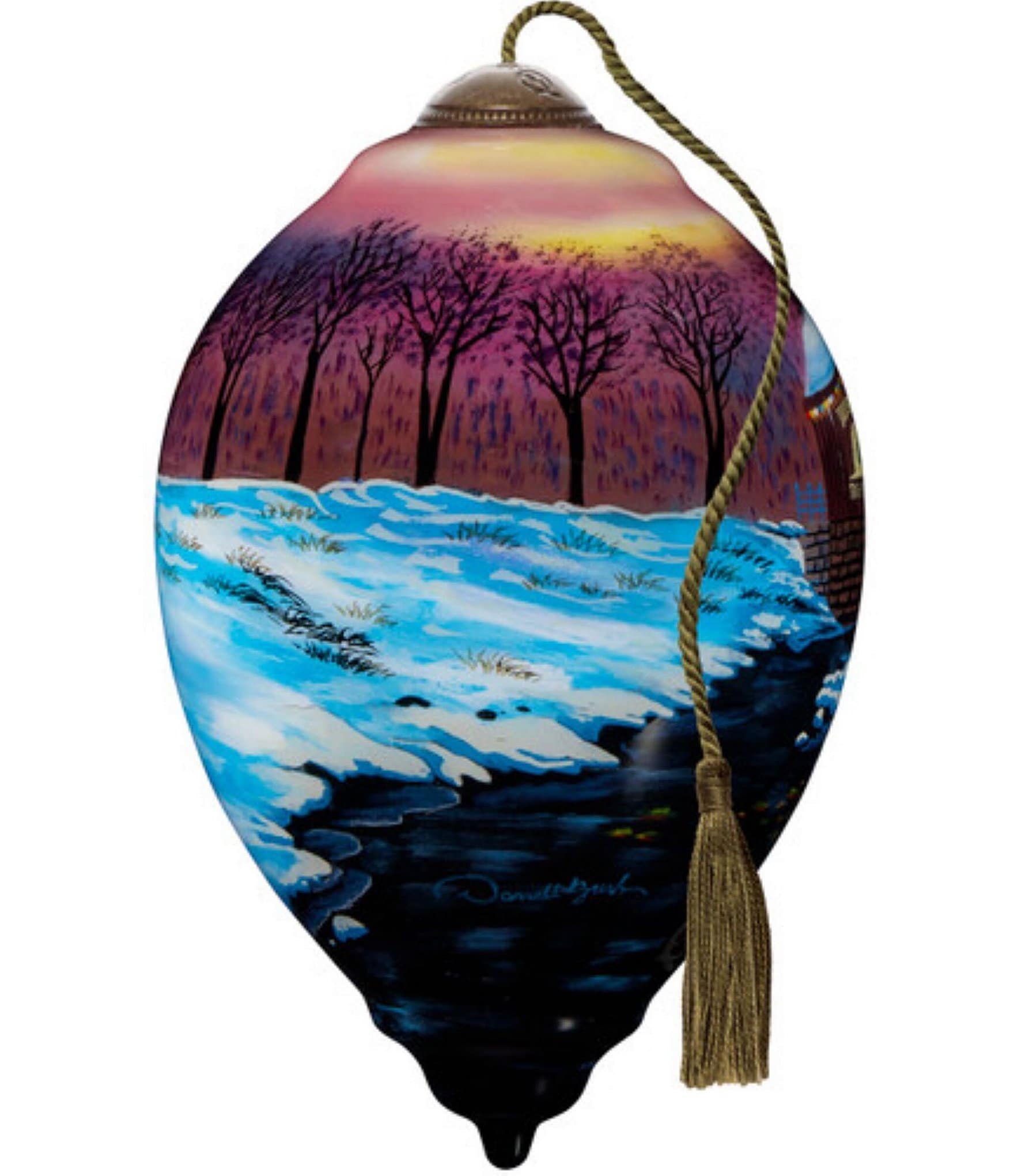 Ne' Qwa Art Holiday Traditions Hand Painted Blown Glass Ornament