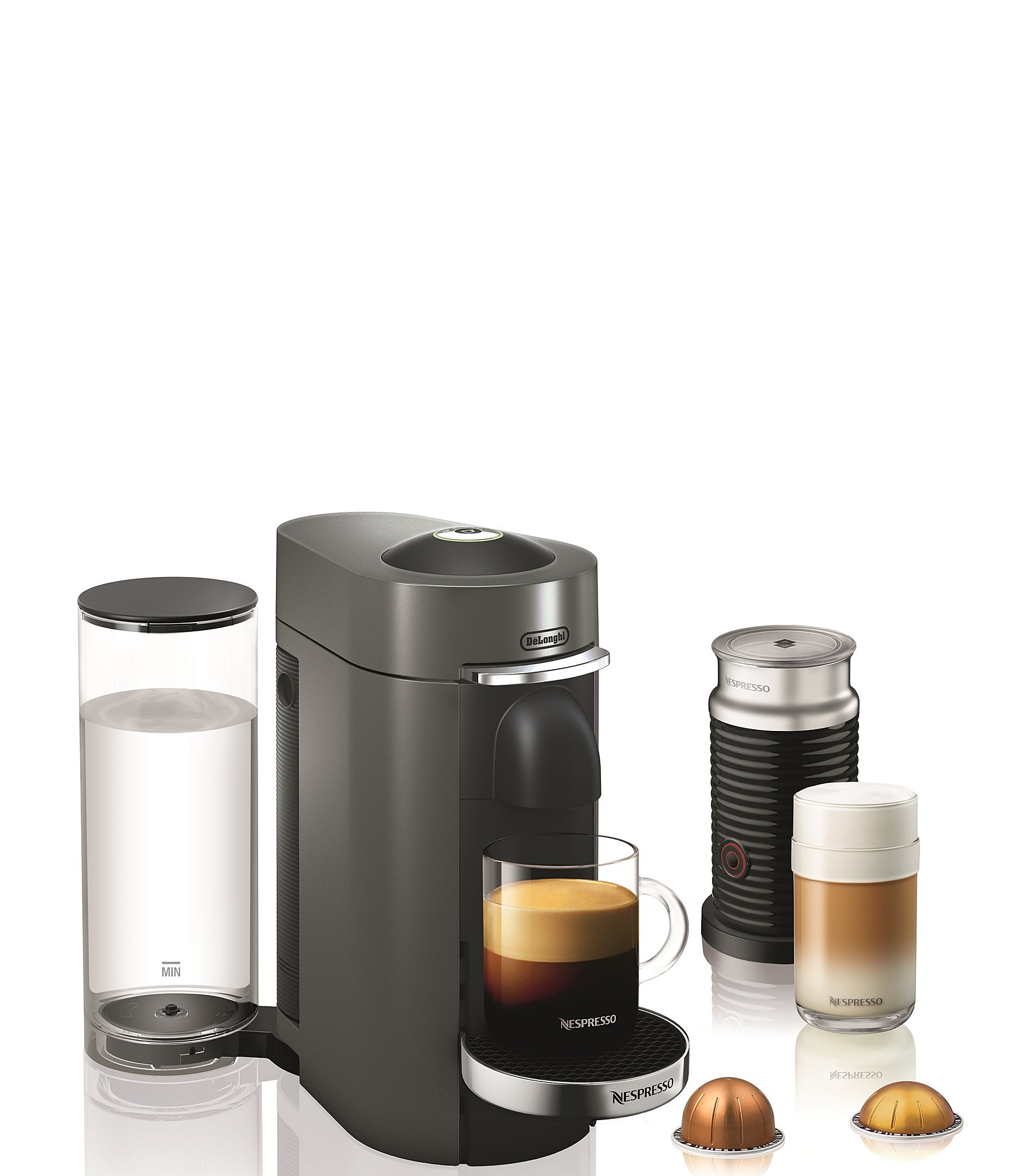 repræsentant værdig kontrol Nespresso Vertuo Plus Deluxe Coffee & Espresso Machine by De'Longhi with  Aerocinno, Titan | Dillard's